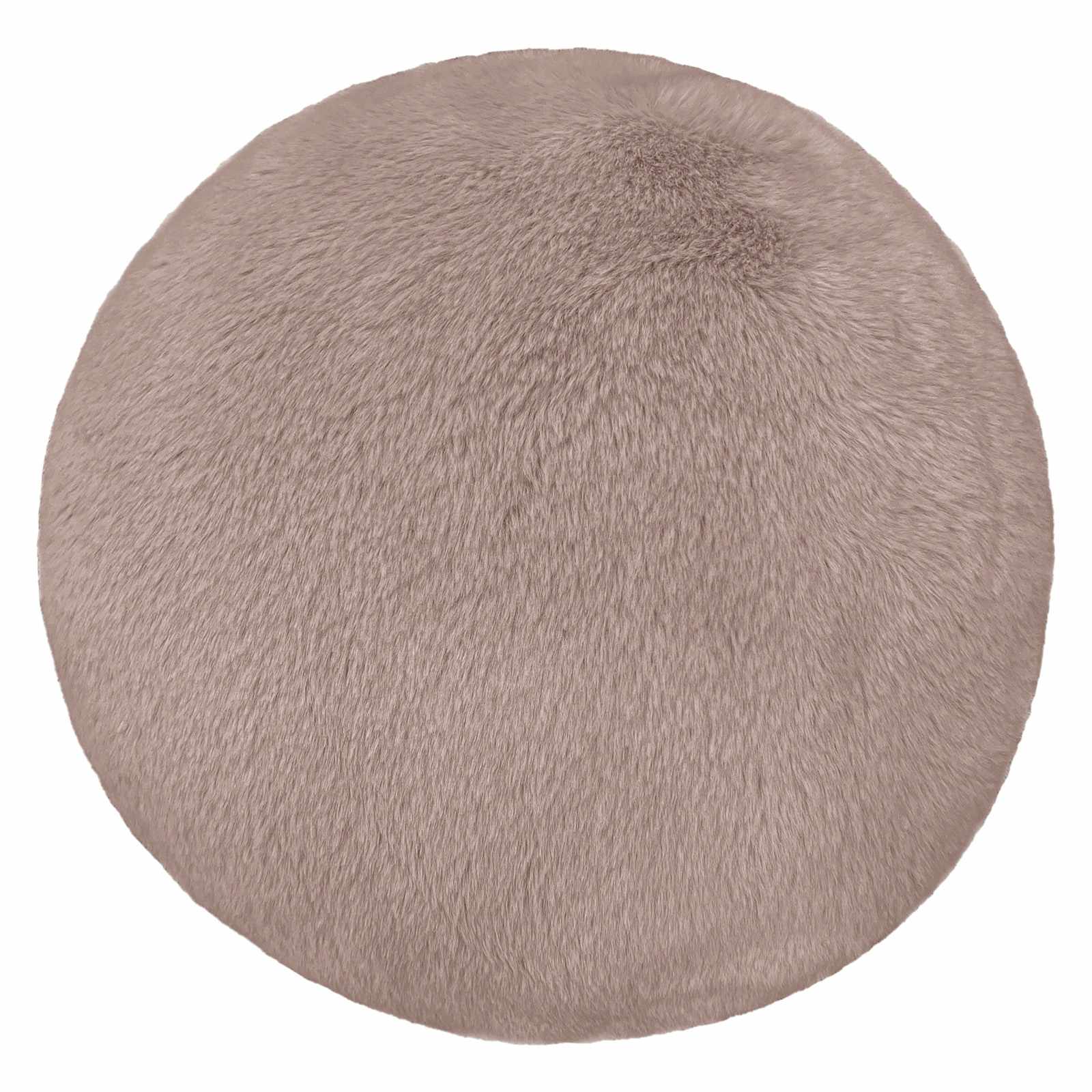 Crosby St. Brown Faux Fur Round Throw Pillow, 16"