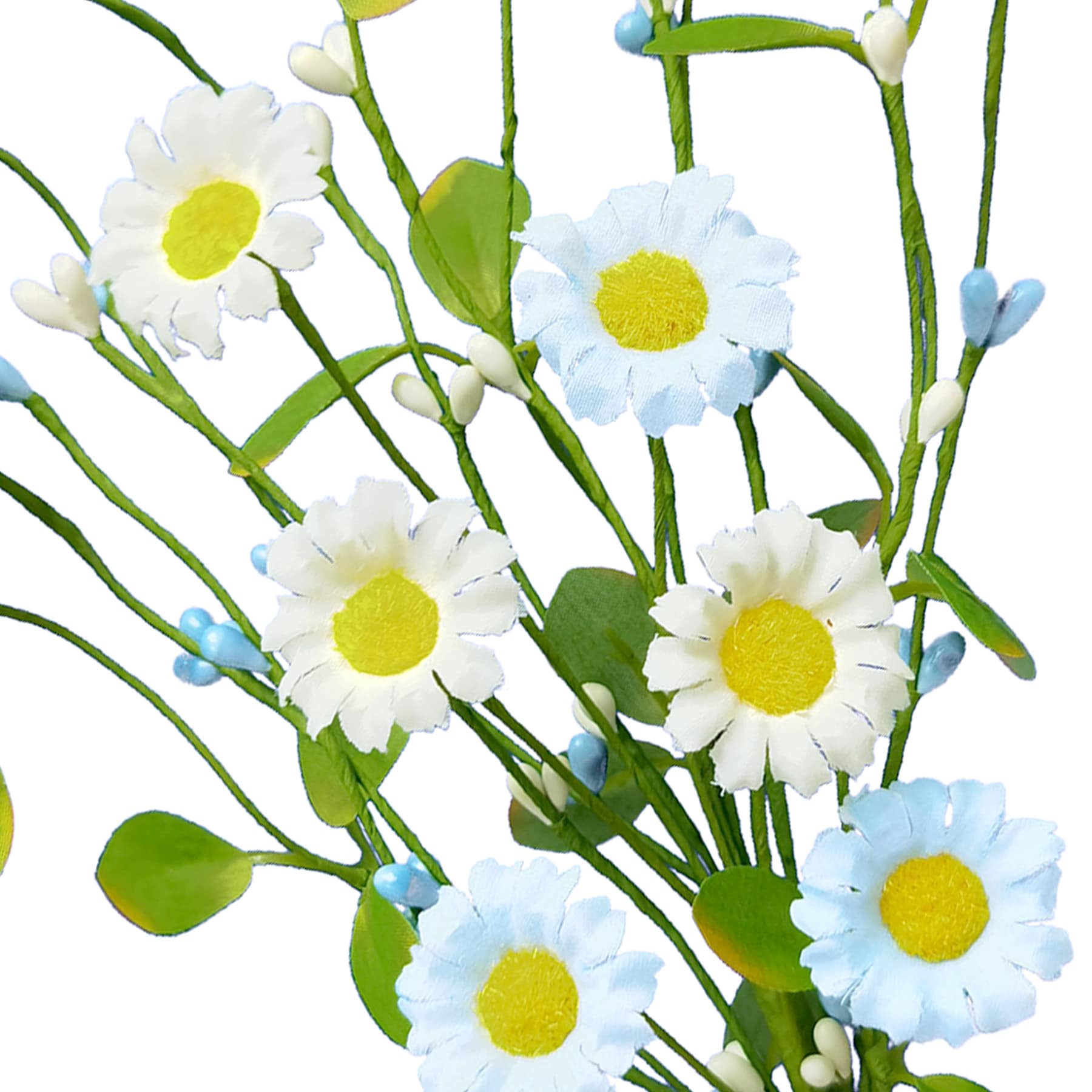 Blue & Cream Daisy Floral Pick, 12"