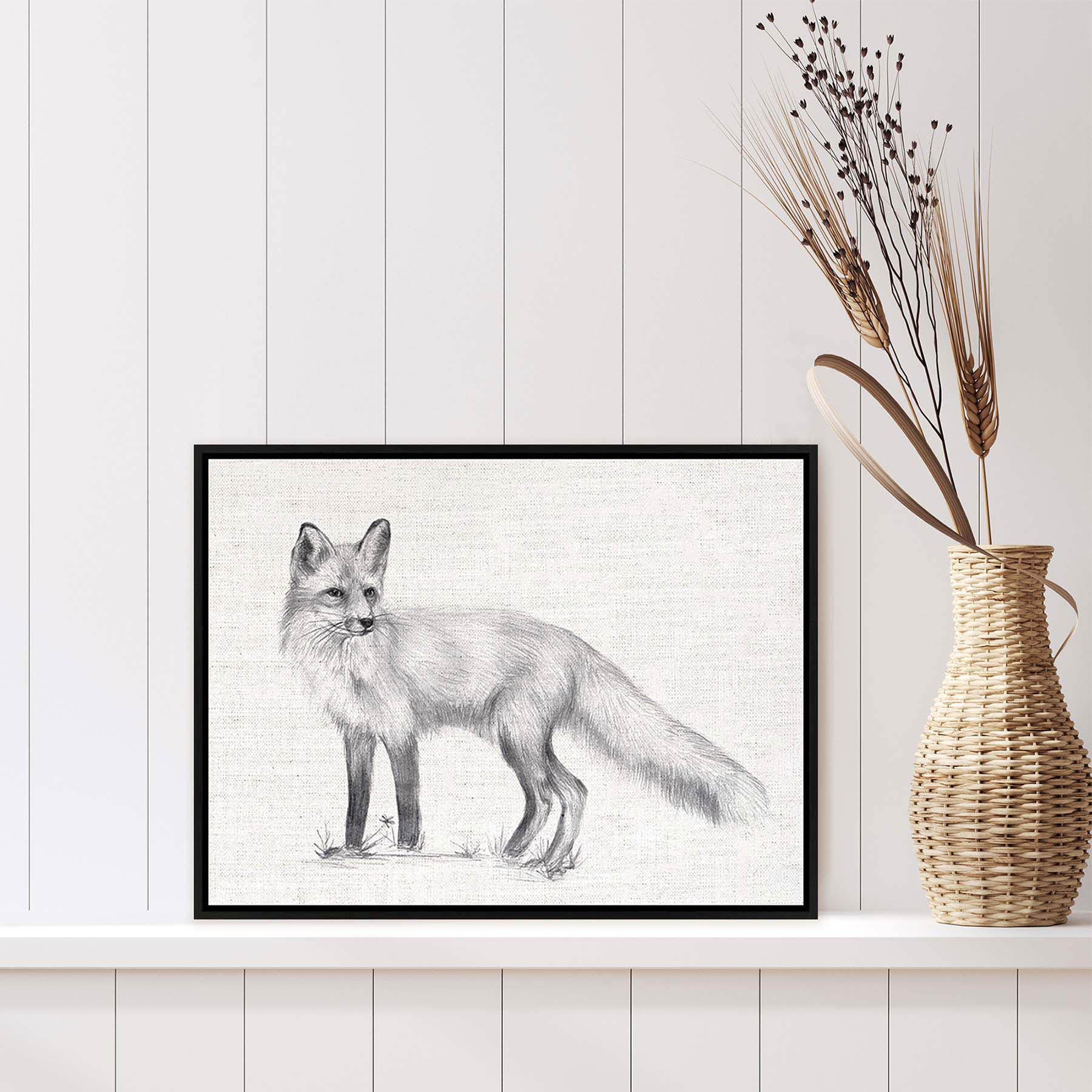 Ty Pennington Framed Fox Canvas Wall Art, 17x13