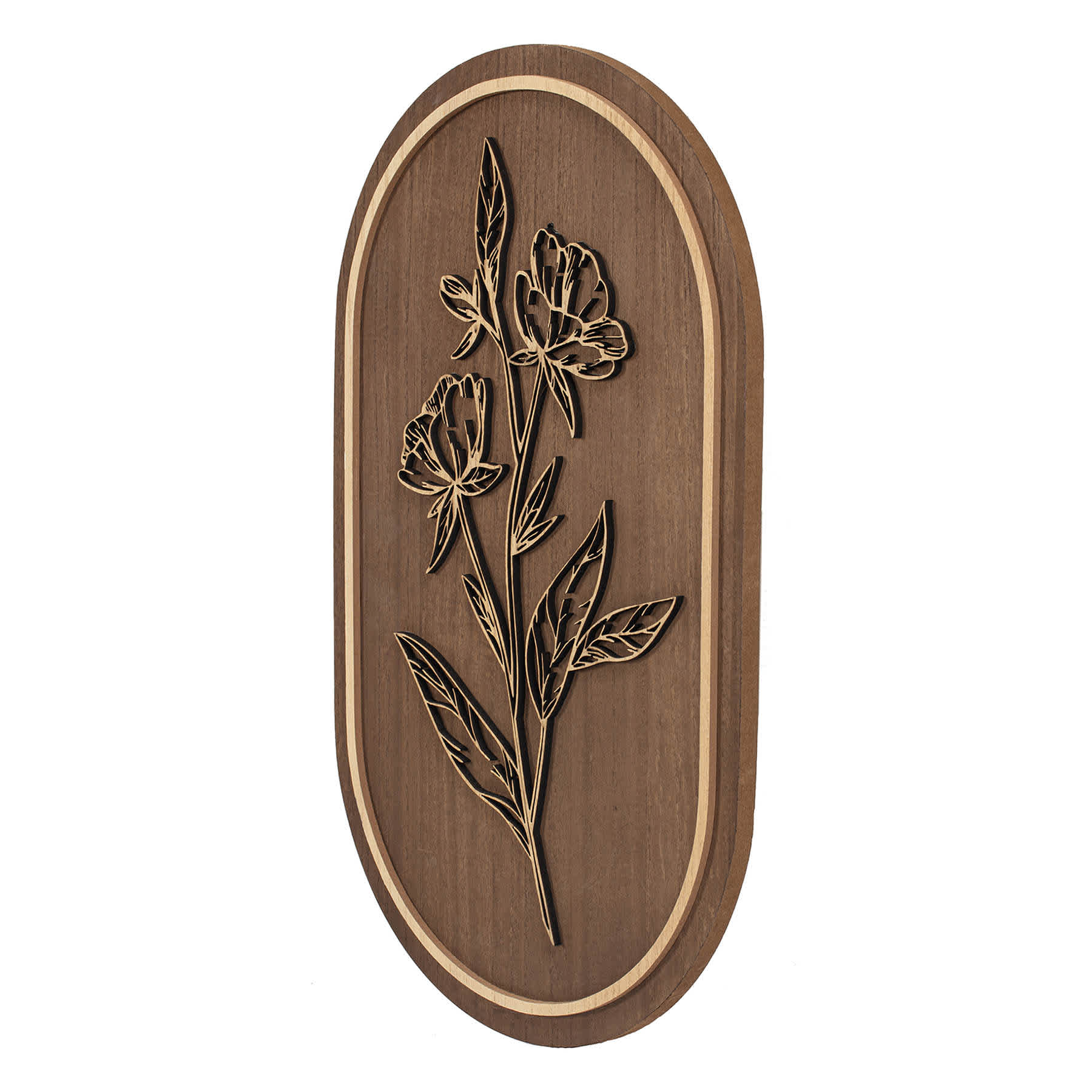 Brown & White Flower Wall Art, 12x20