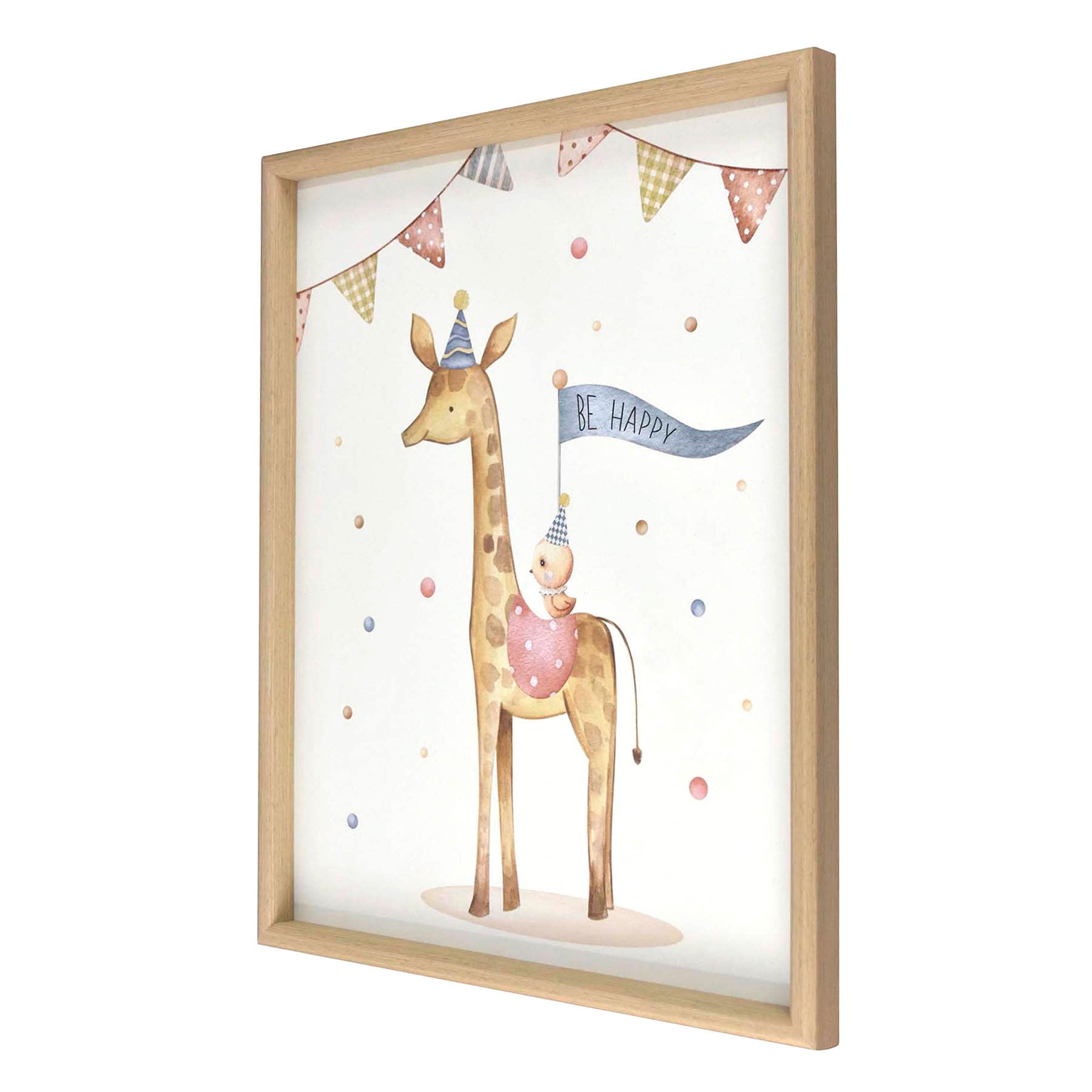 Glass Framed Giraffe Print Wall Art, 17x21