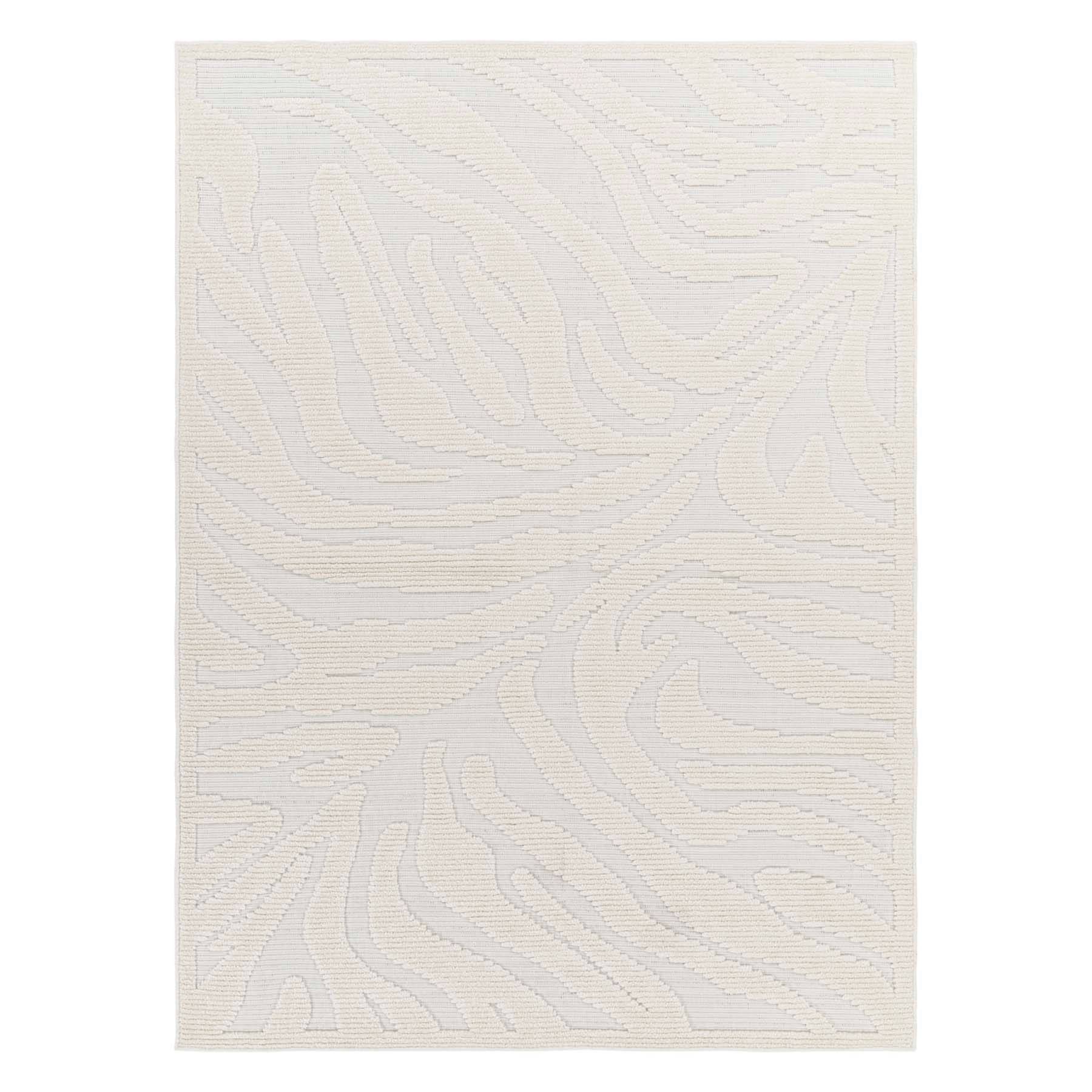 (B861) Crosby St. Lyna Ivory Zebra Design Washable Area Rug, 5x7