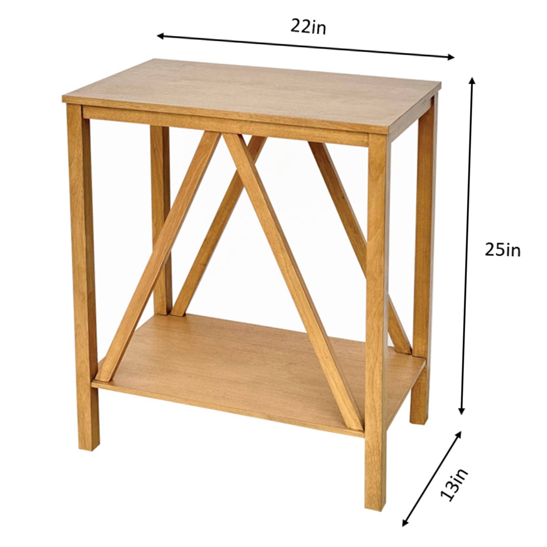 Wes Wooden Accent Table, Honey Oak Finish
