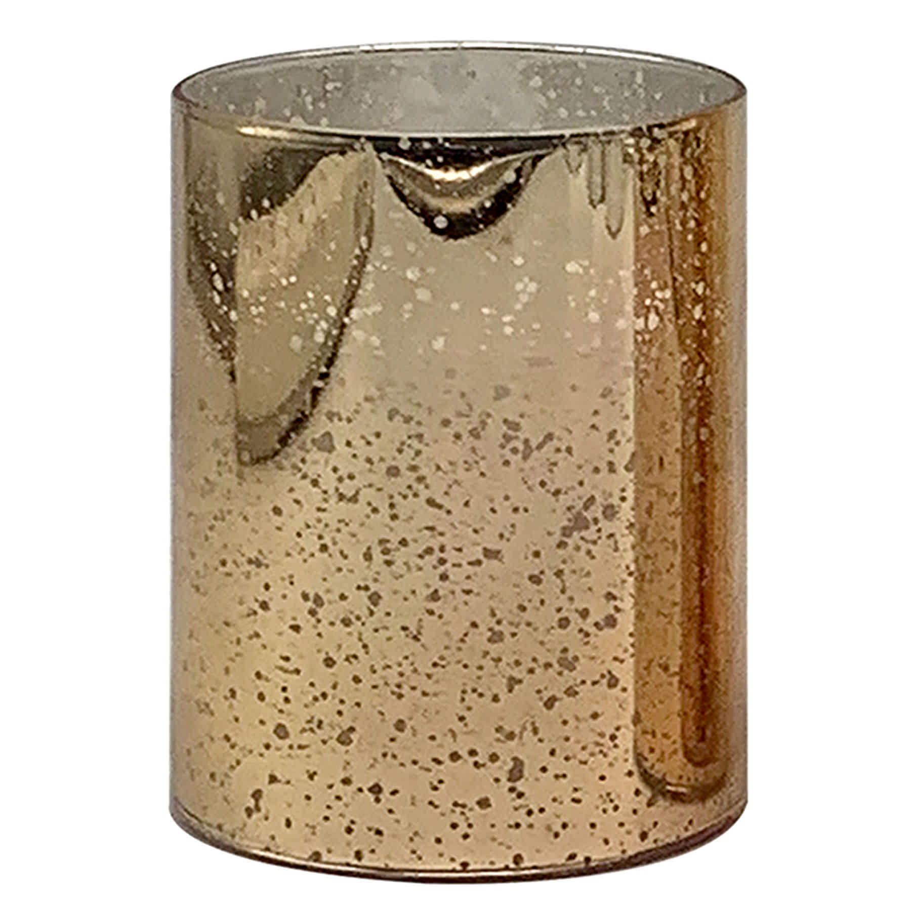 Providence Gold Mercury Glass LED Pillar Candle, 3x4