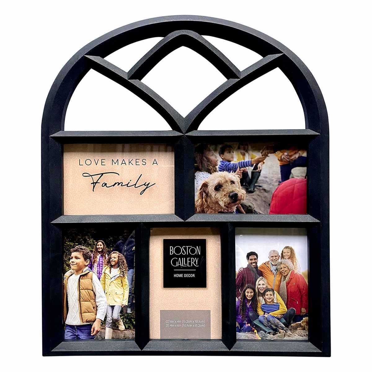 5-Opening Black Arch Collage Wall Frame, 17x14