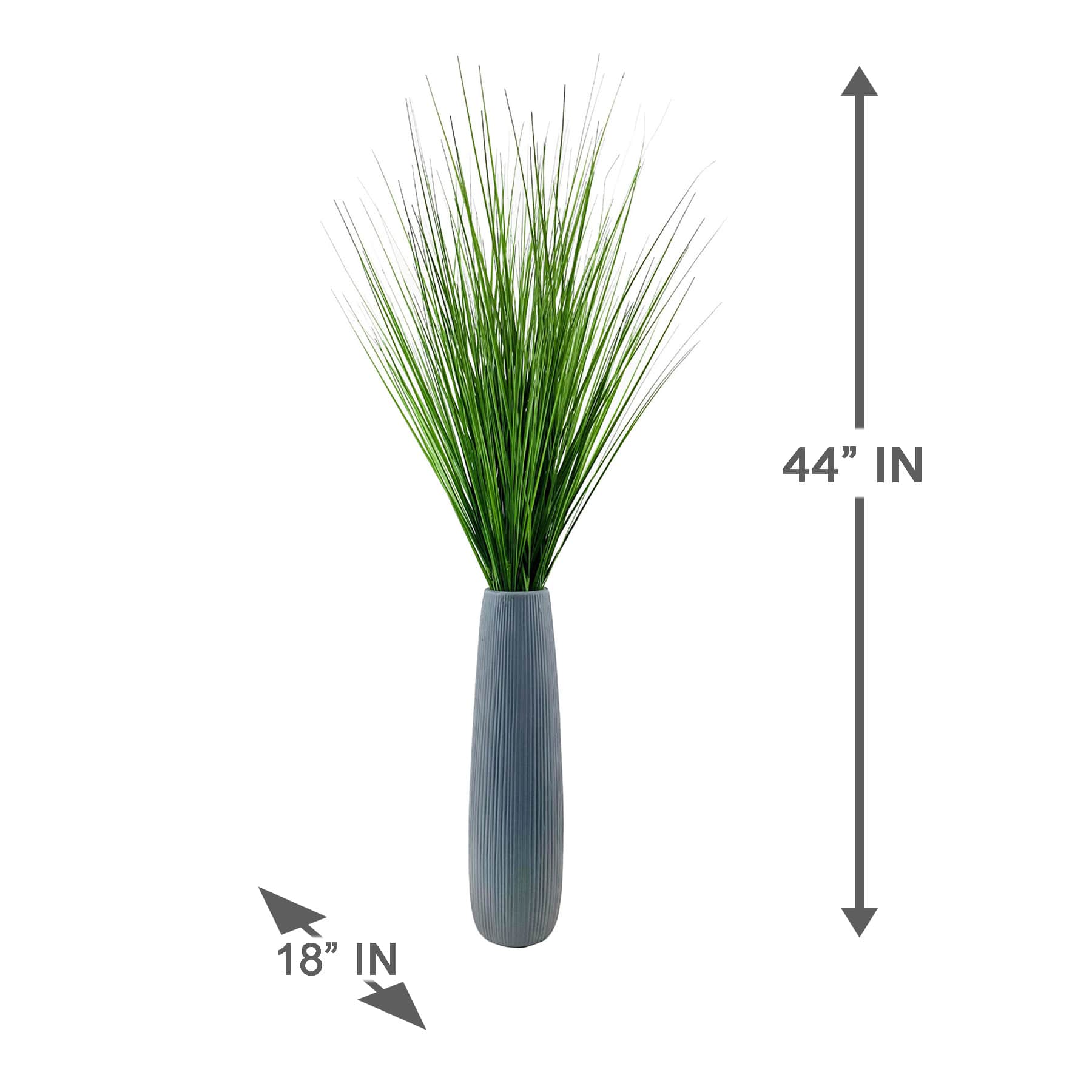 Onion Grass Bundle with Grey Magnesia Planter, 44"
