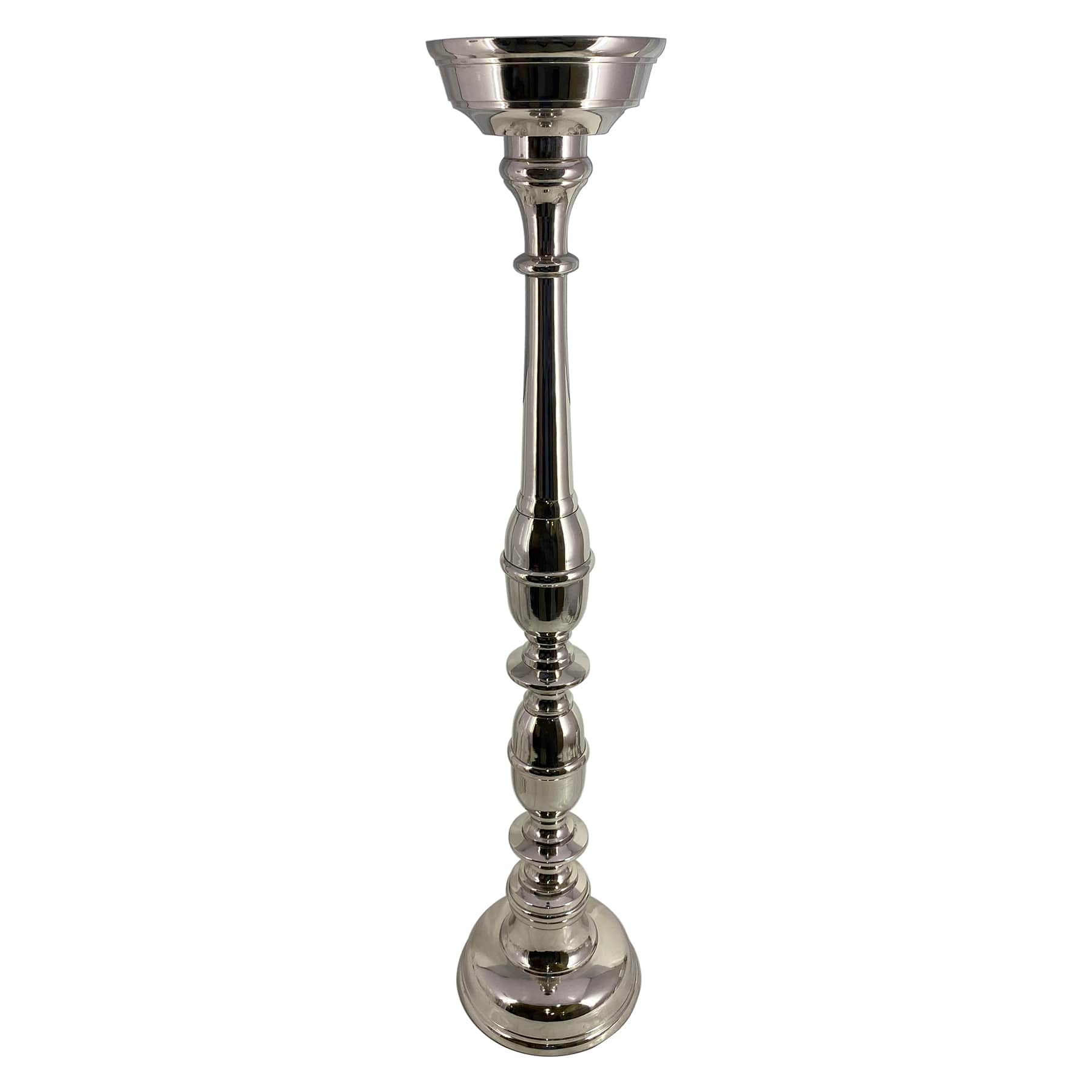 Oversized Silver Floor Candle Holder, 32"