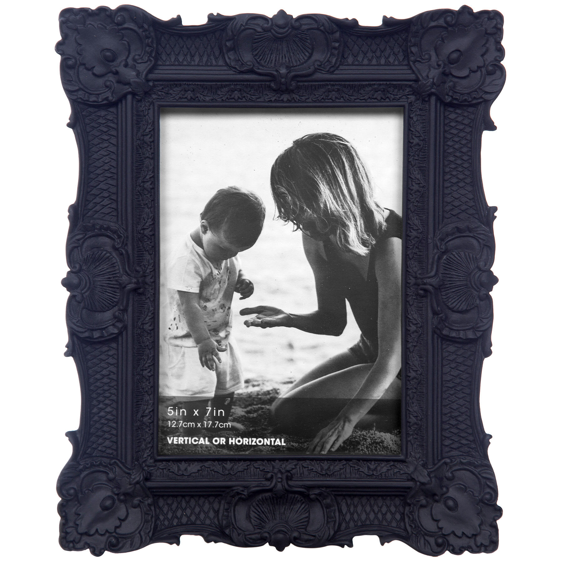 Black Ornate Tabletop Picture Frame, 5x7