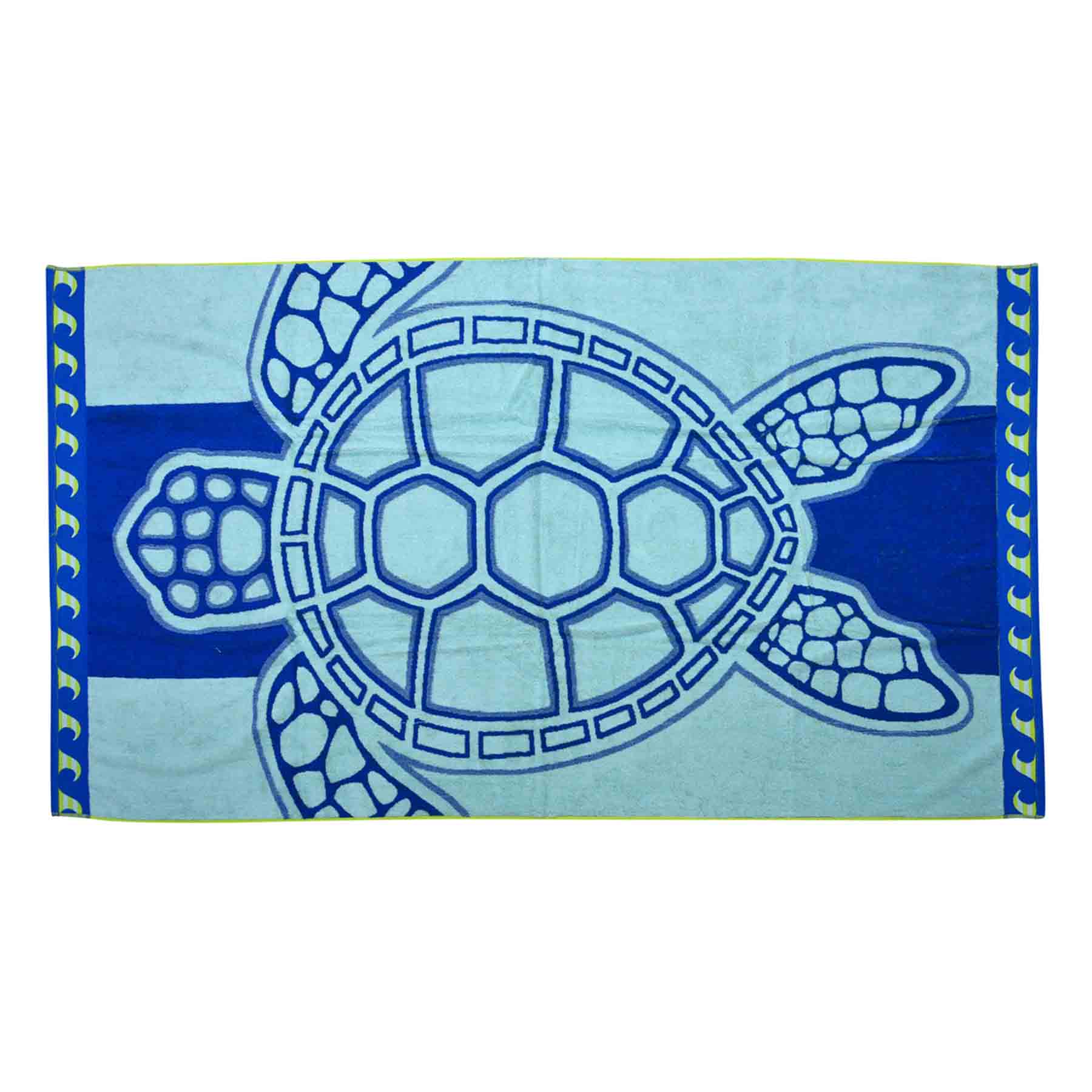 Blue Turtle Jacquard Velour Beach Towel, 40x72