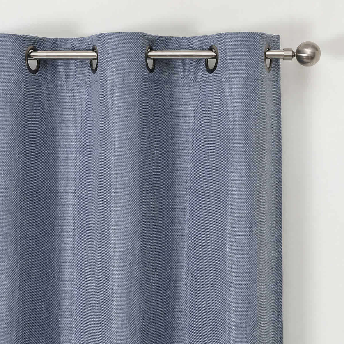 Rockwell Solid Blue Blackout Grommet Curtain Panel, 84"