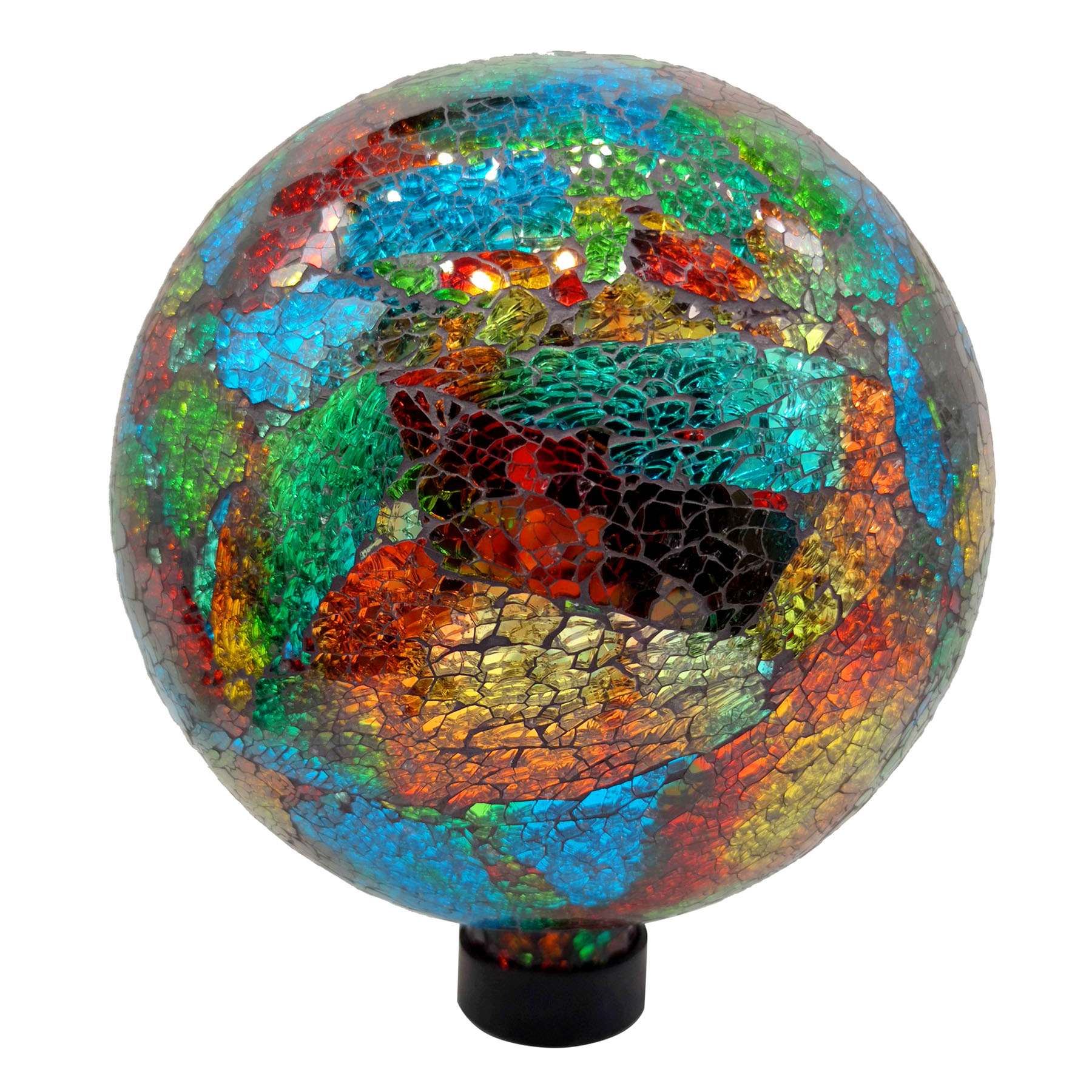 Multicolor Mosaic Glass Garden Gazing Ball, 10"