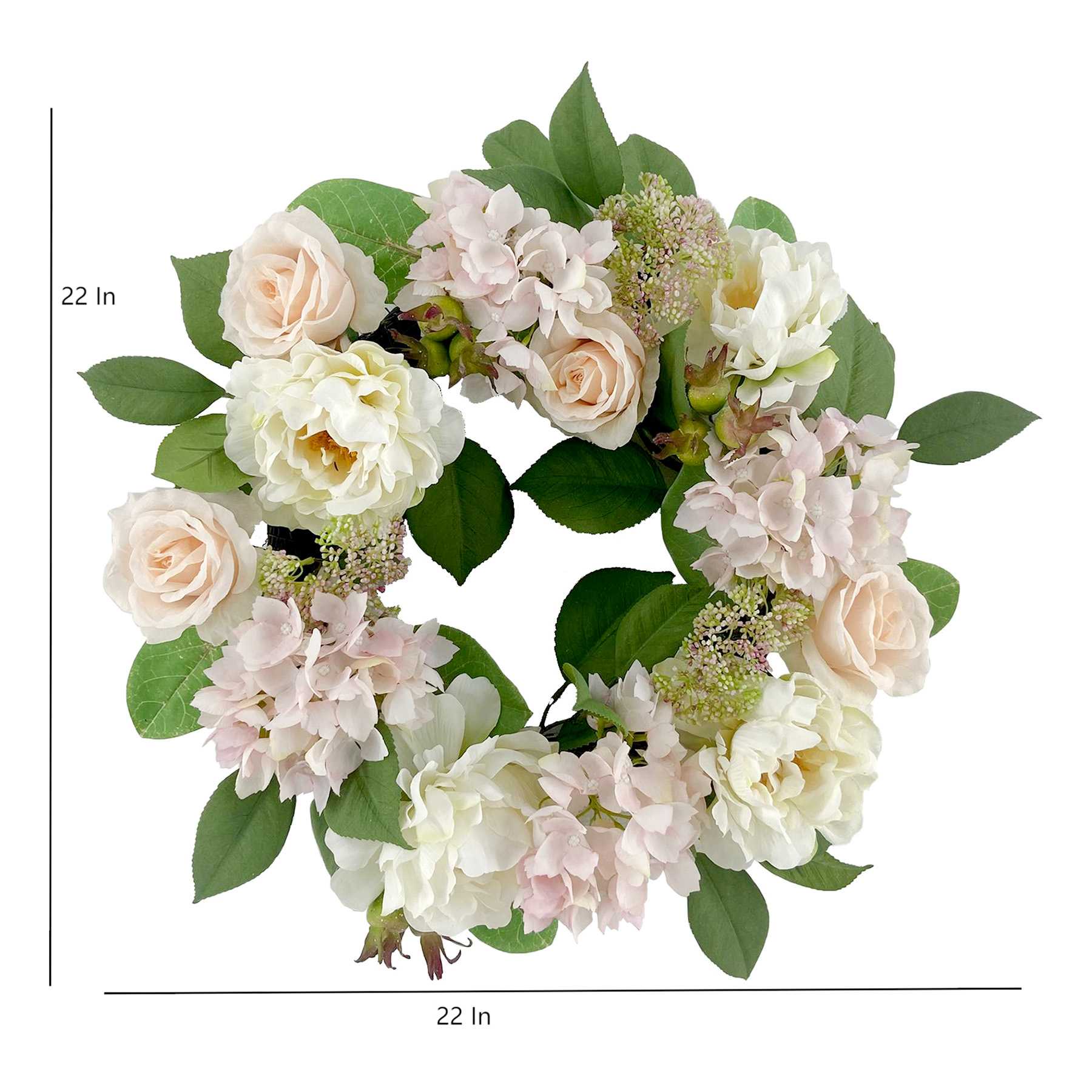 Pink Hydrangea & Peony Wreath, 22"