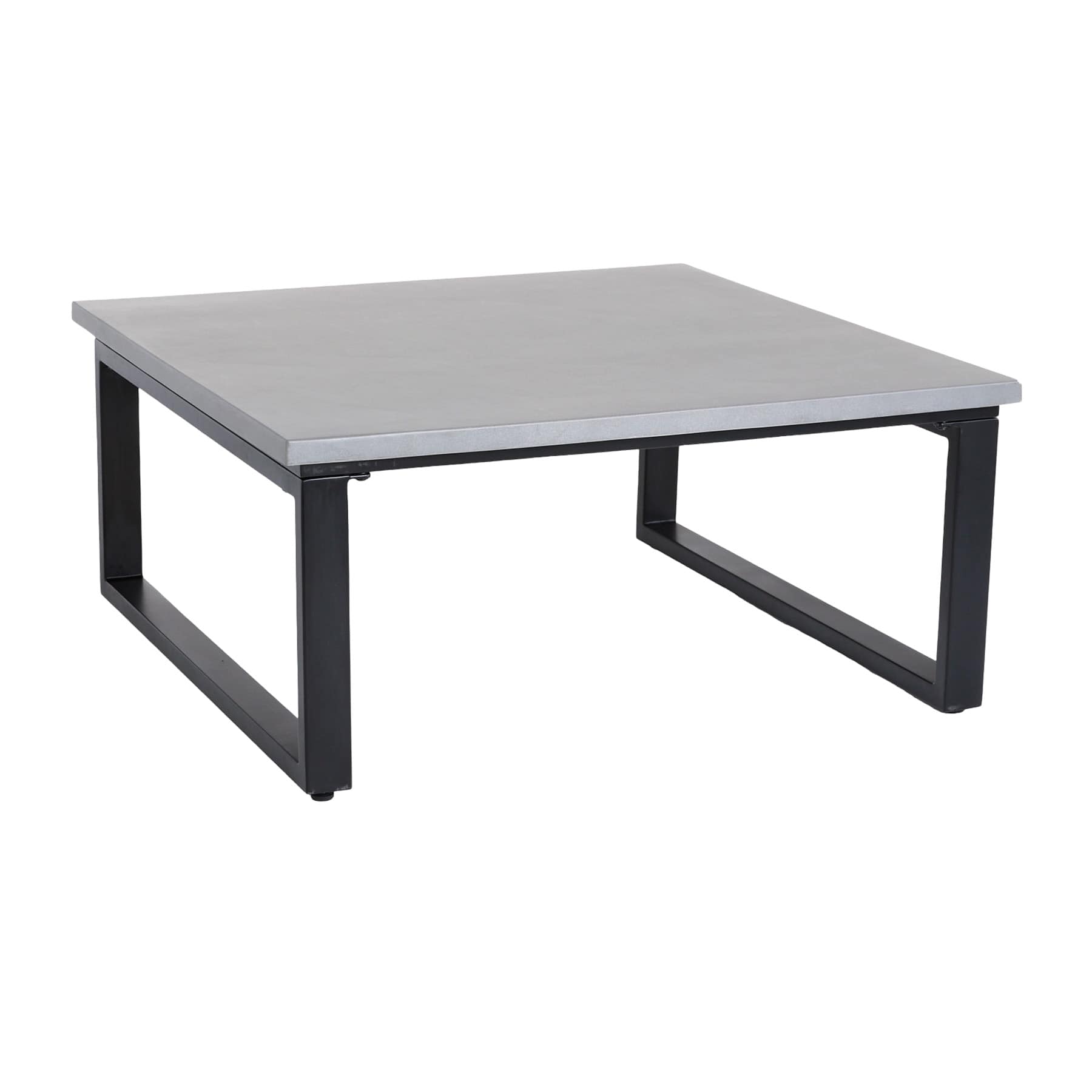 Soho Black Metal with Cement Top Patio Coffee Table