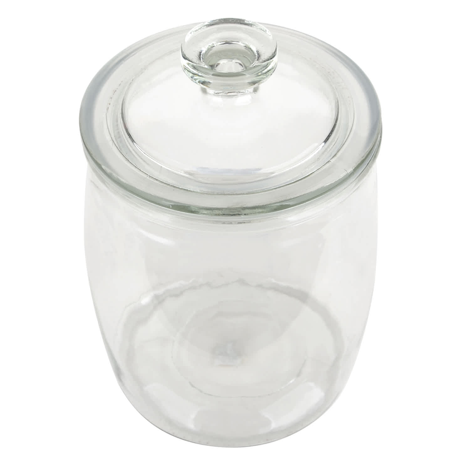 Clear Glass Canister with Flat Knob Glass Lid, 143oz