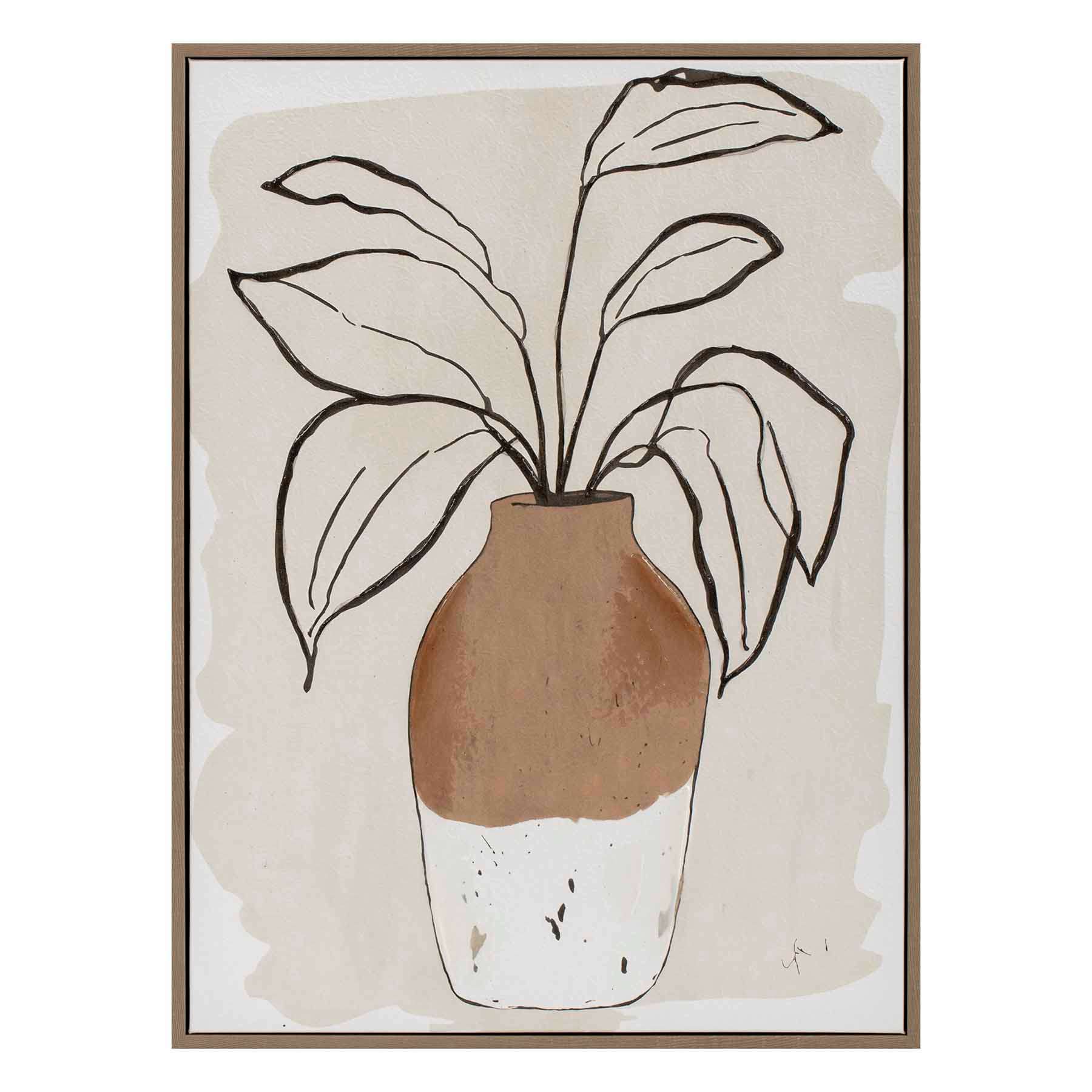 Soul Searcher Framed Sketch Botanical Canvas Wall Art, 18x24