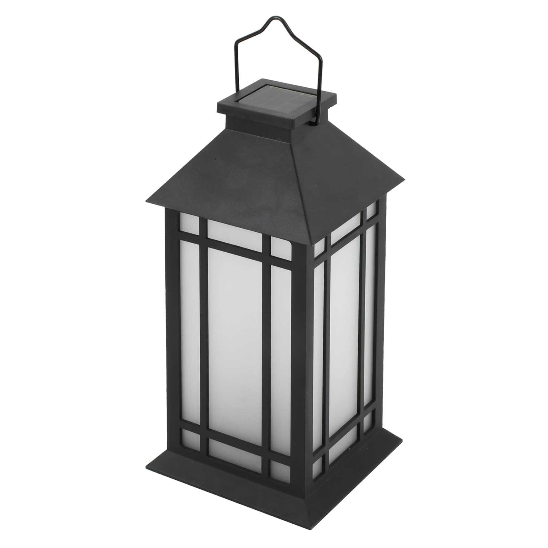 Black Outdoor Solar Lantern, 11"