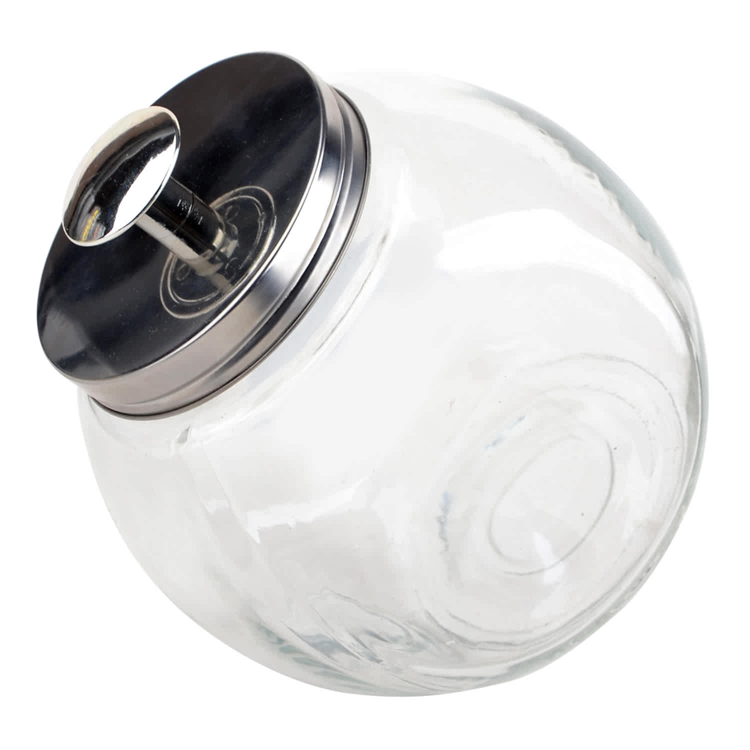 Clear Glass Penny Jar Canister with Metal Lid, 72oz