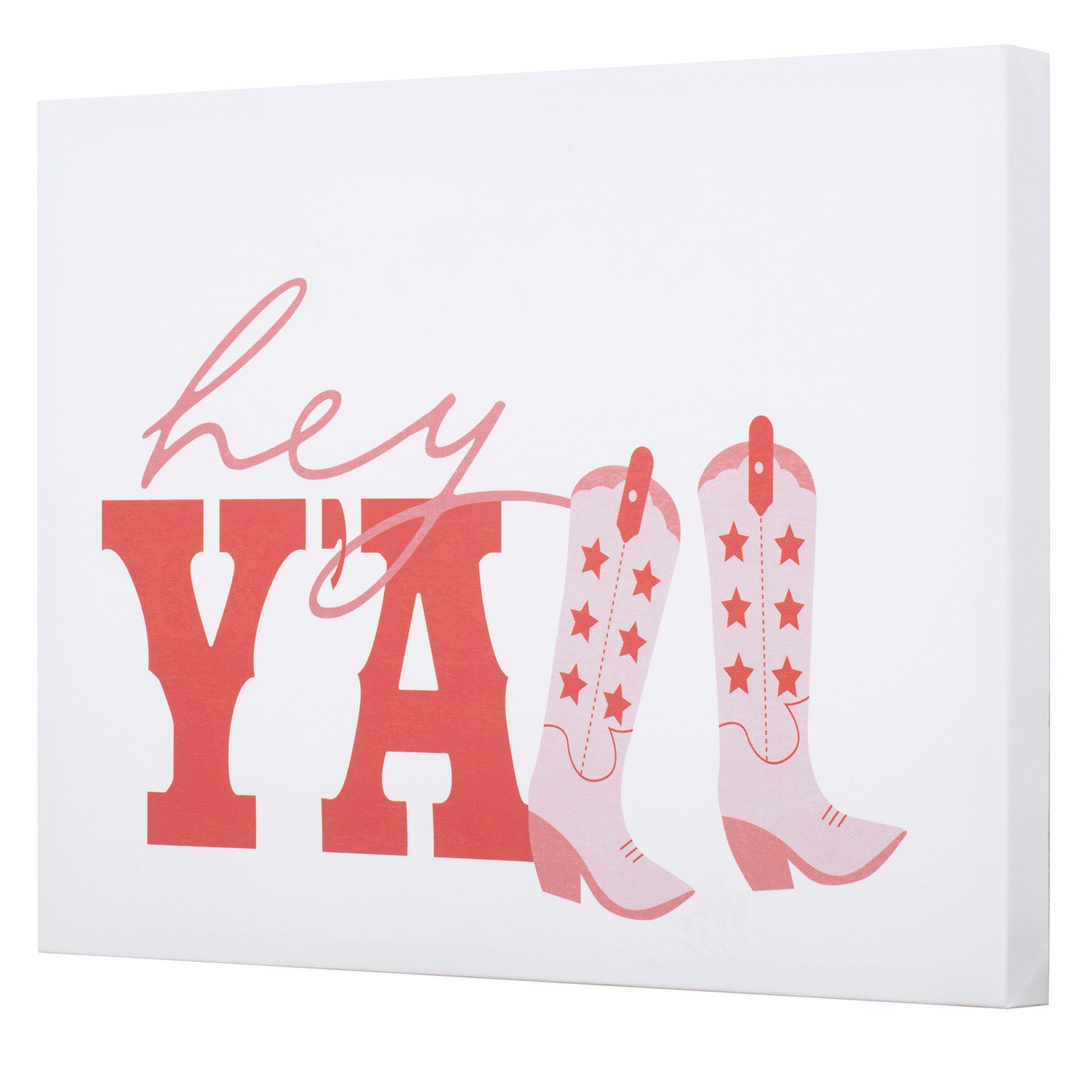 Hey Y'all Boots Canvas Print Wall Decor, 16x12