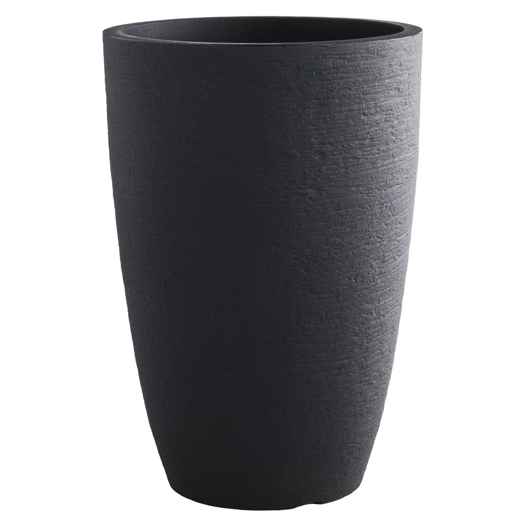 Japi All Weather Proof Black Modern Conic Outdoor Planter, Small