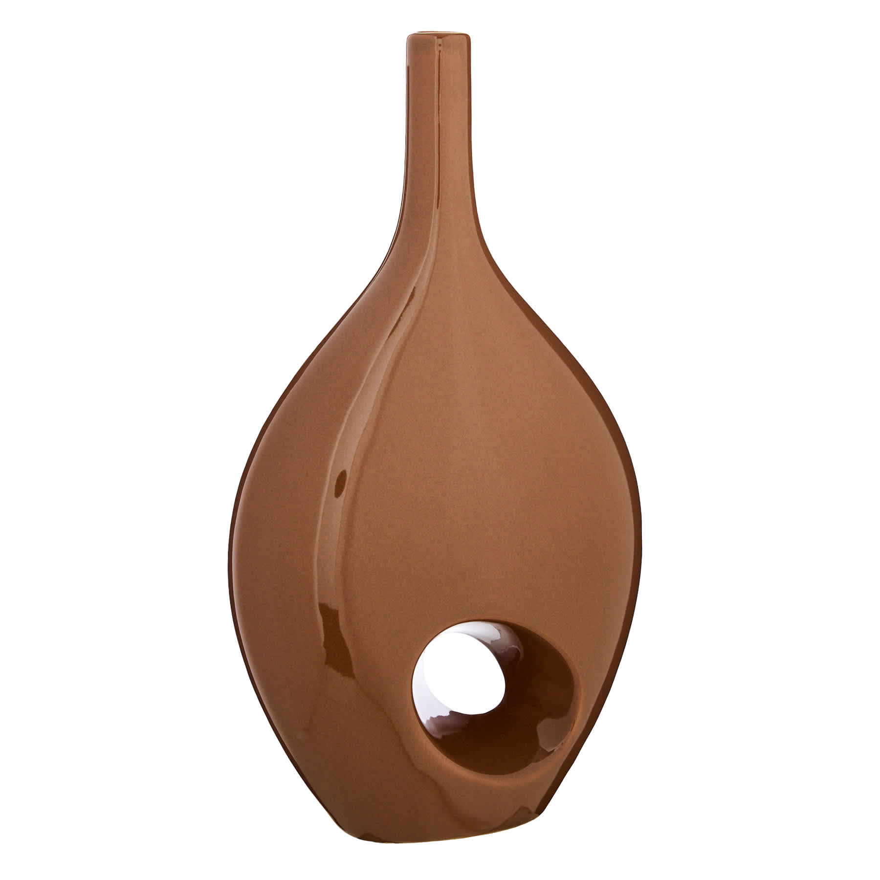 Crosby St. Brown Ceramic Vase, 15"