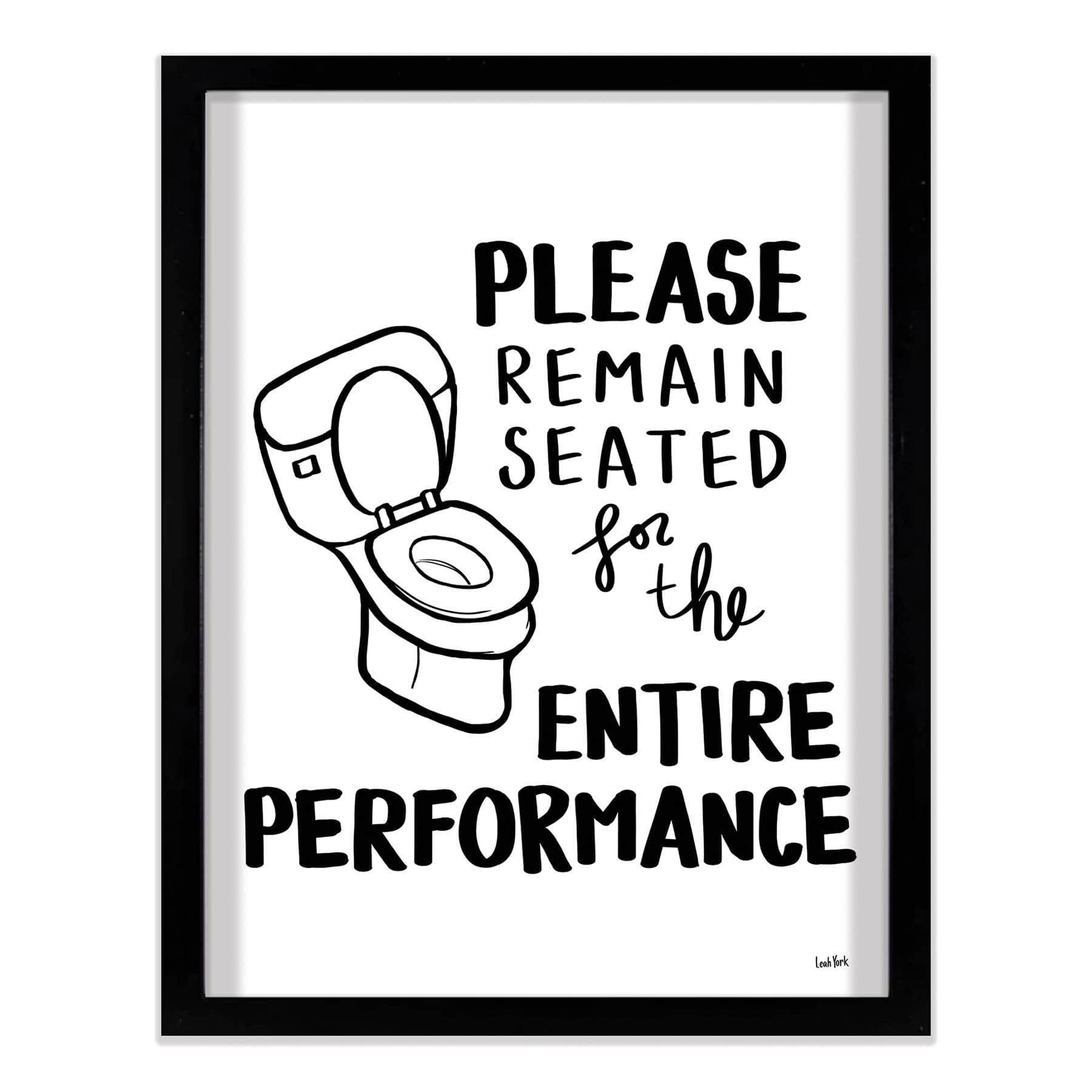 Bathroom Humor Wall Art, 12x16