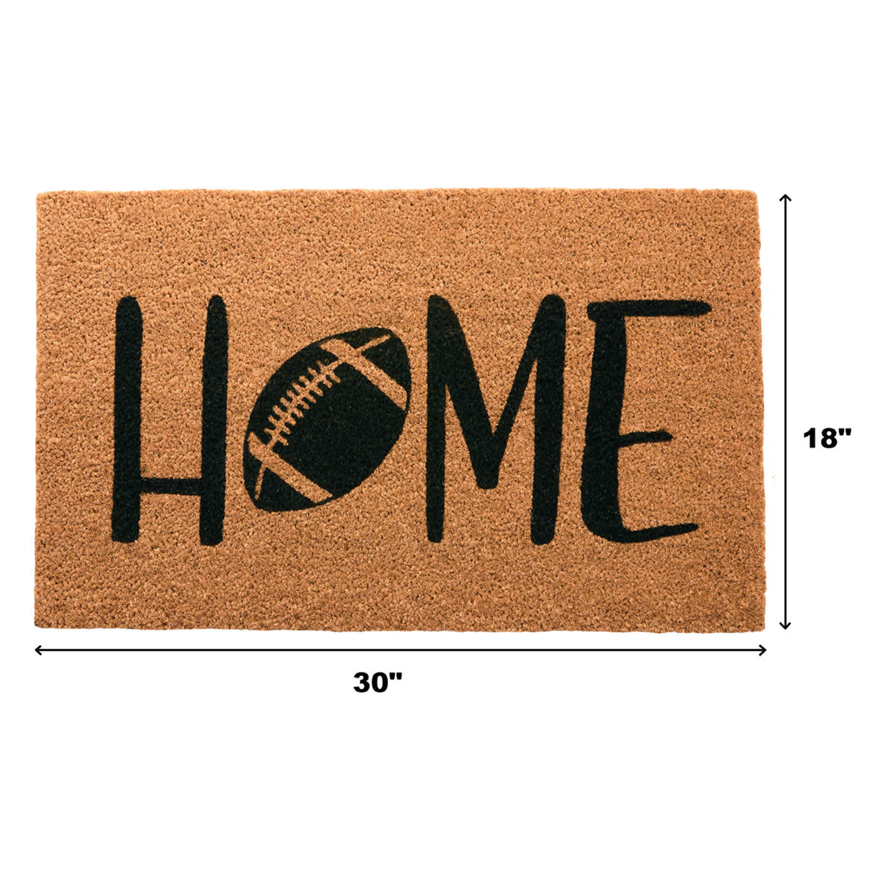 Homespun Harvest Home Football Printed Coir Mat, 18x30