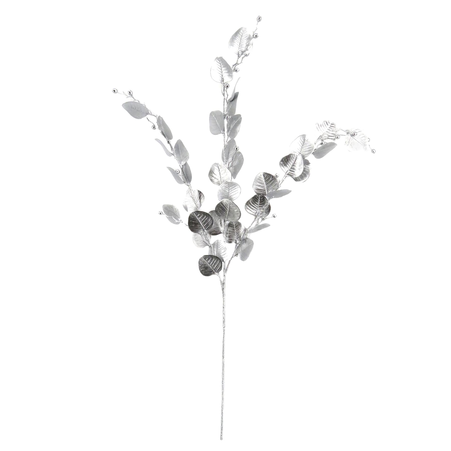 Silver Metallic Eucalyptus Spray, 31"