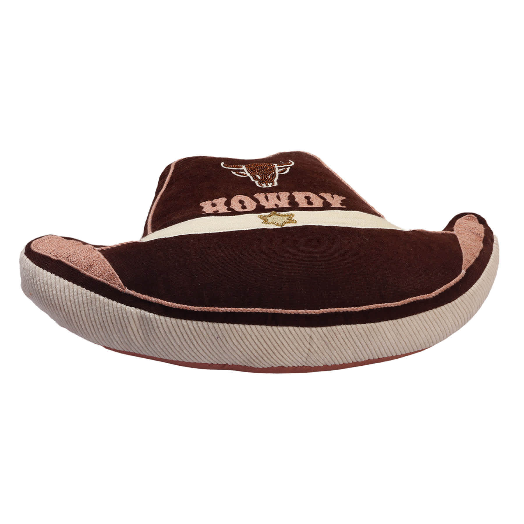 Western Hat Shaped Throw Pillow, 18x14