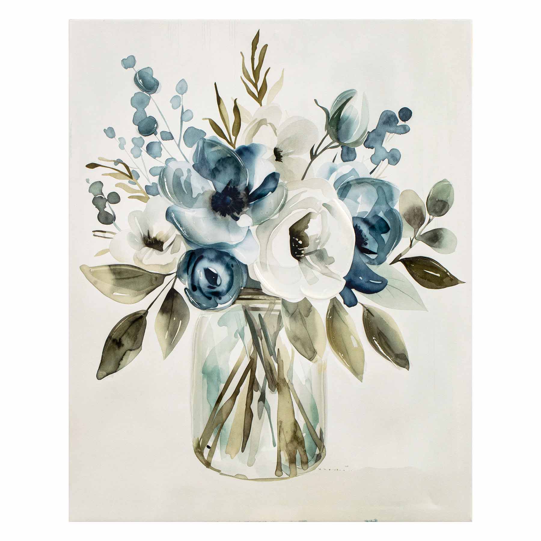 Blue Vase Canvas I Wall Art, 16x20