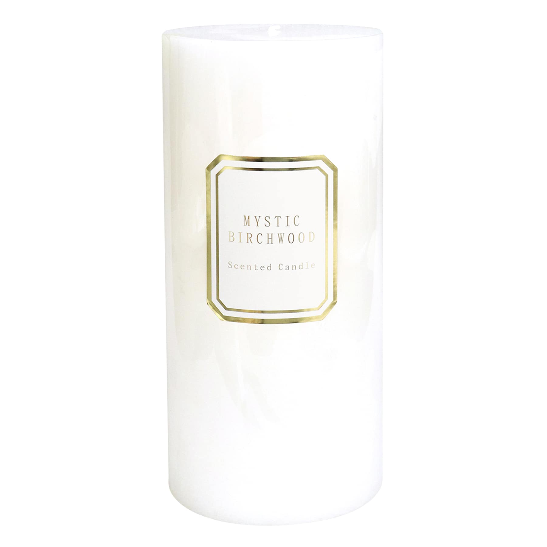 Providence White Mystic Birchwood Scented Pillar Candle, 4x8