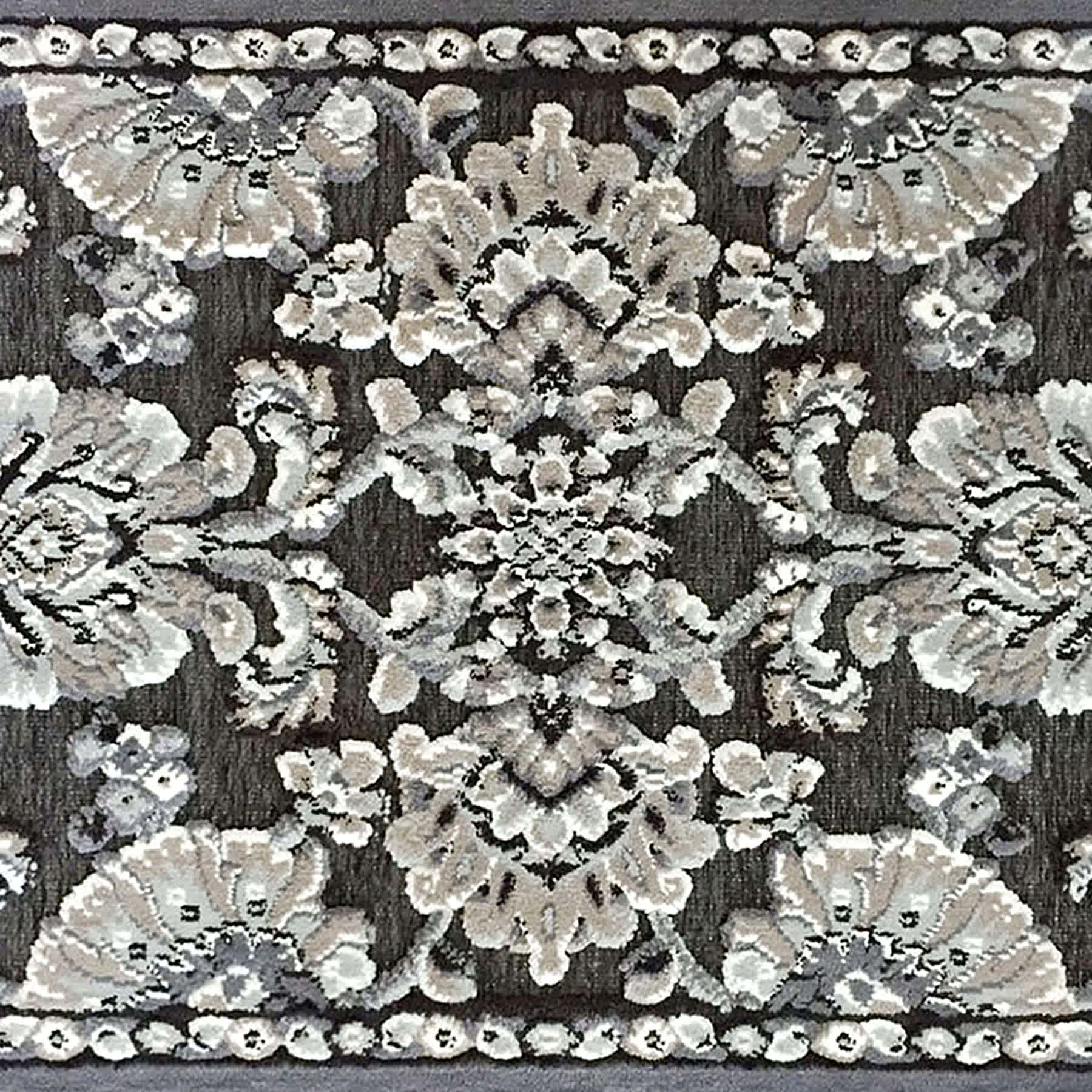 Arrington Grey & Taupe Traditional Floral Washable Accent Rug, 26x45