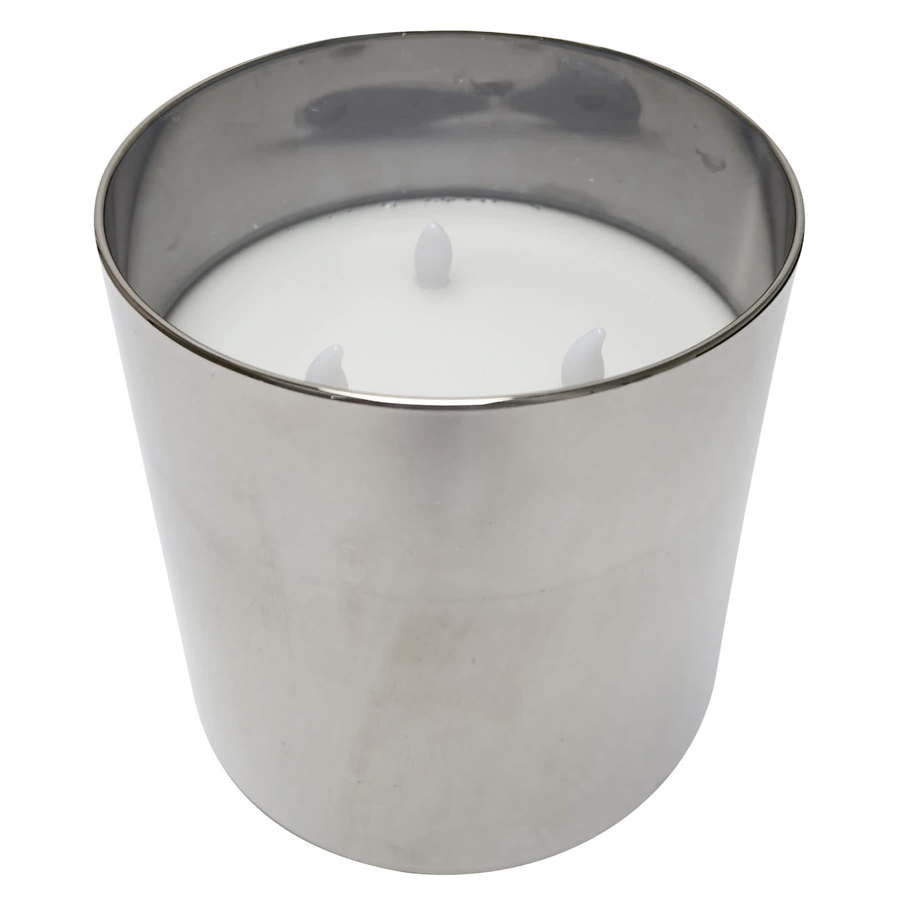 Honeybloom Smoke Grey Glass LED Pillar Candle with Timer, 6"