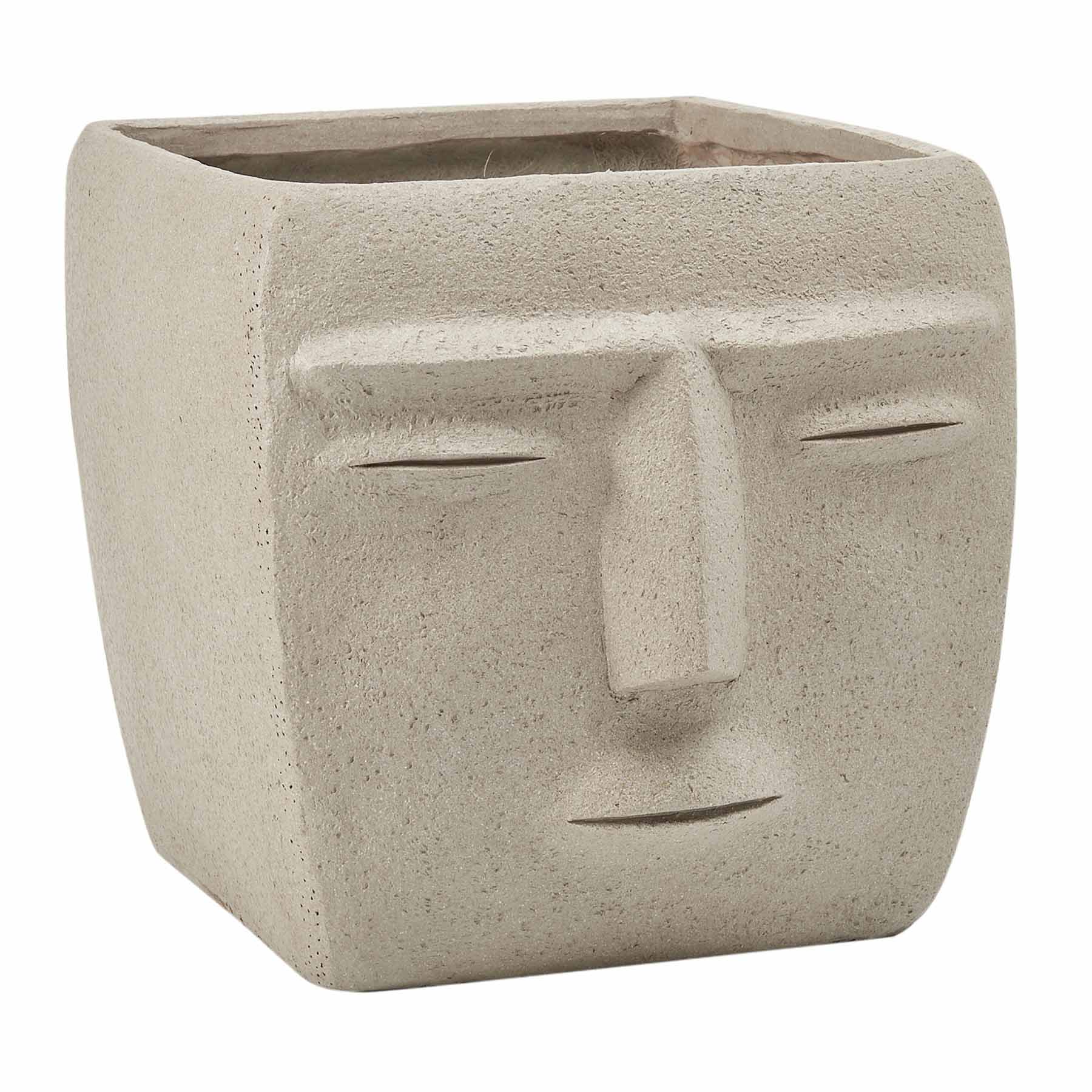Roger Grey Face Outdoor Planter, 12"