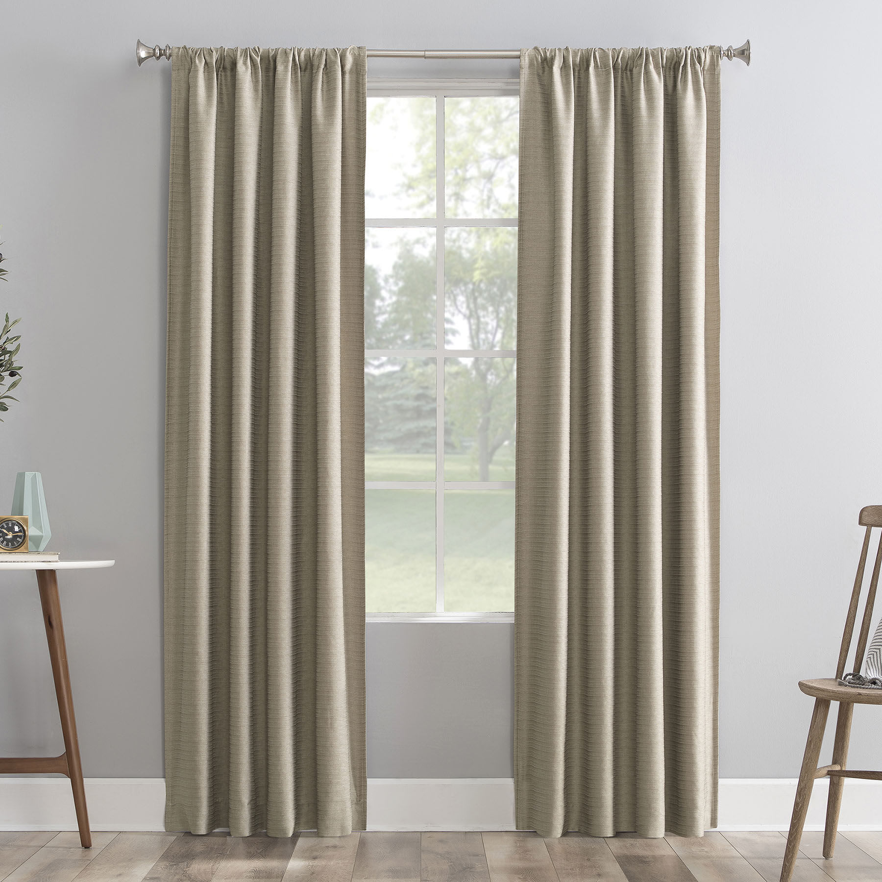 Dune Thermal Lined Rod Pocket Blackout Curtain Panel, 84"