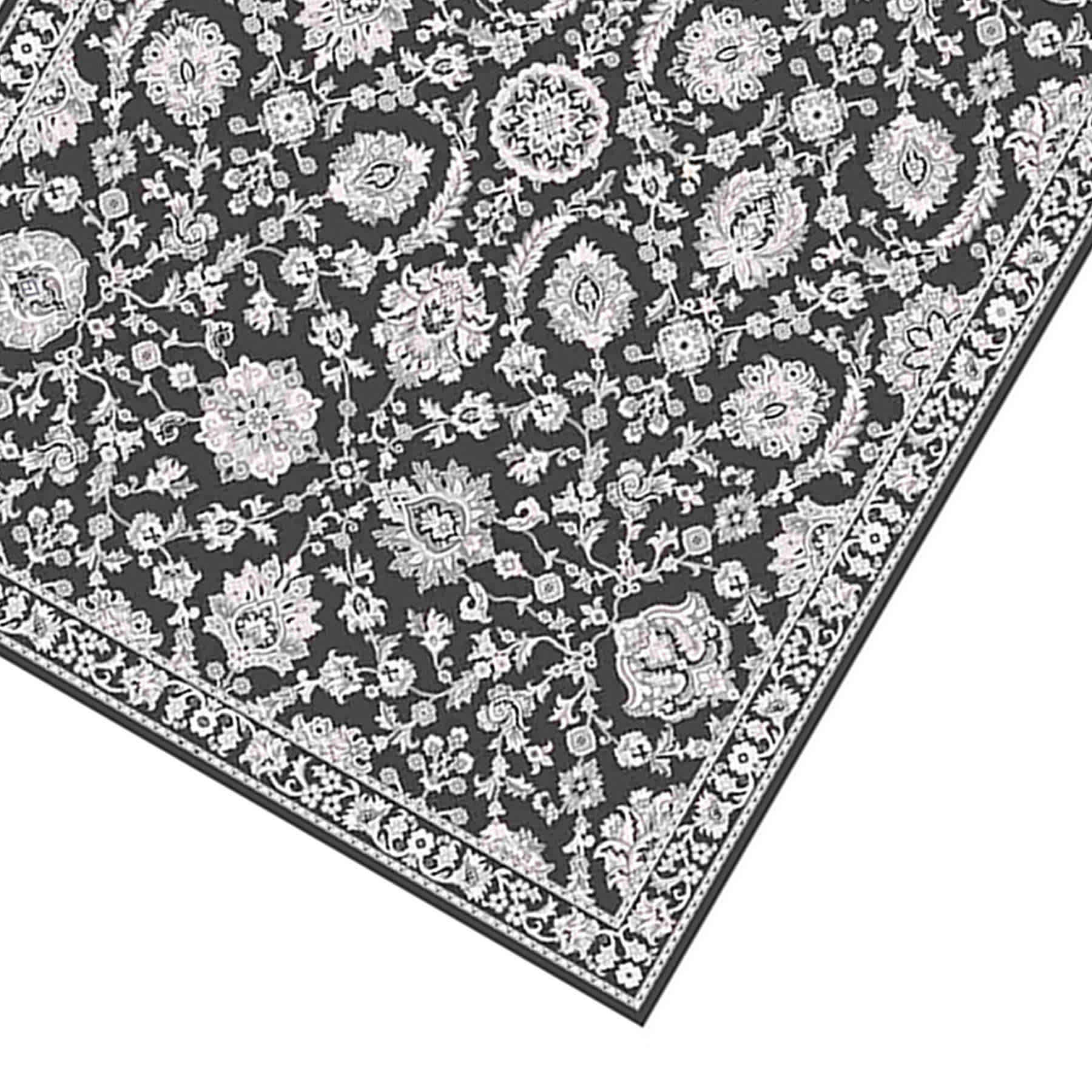 (B845) Providence Tiffany Grey Floral Accent Rug, 3x5