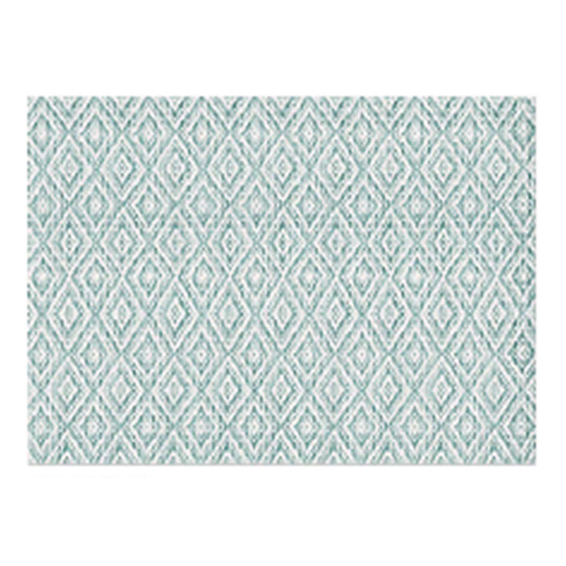 Set of 4 Green Diamond Printed Ribbed Placemats, 13x18