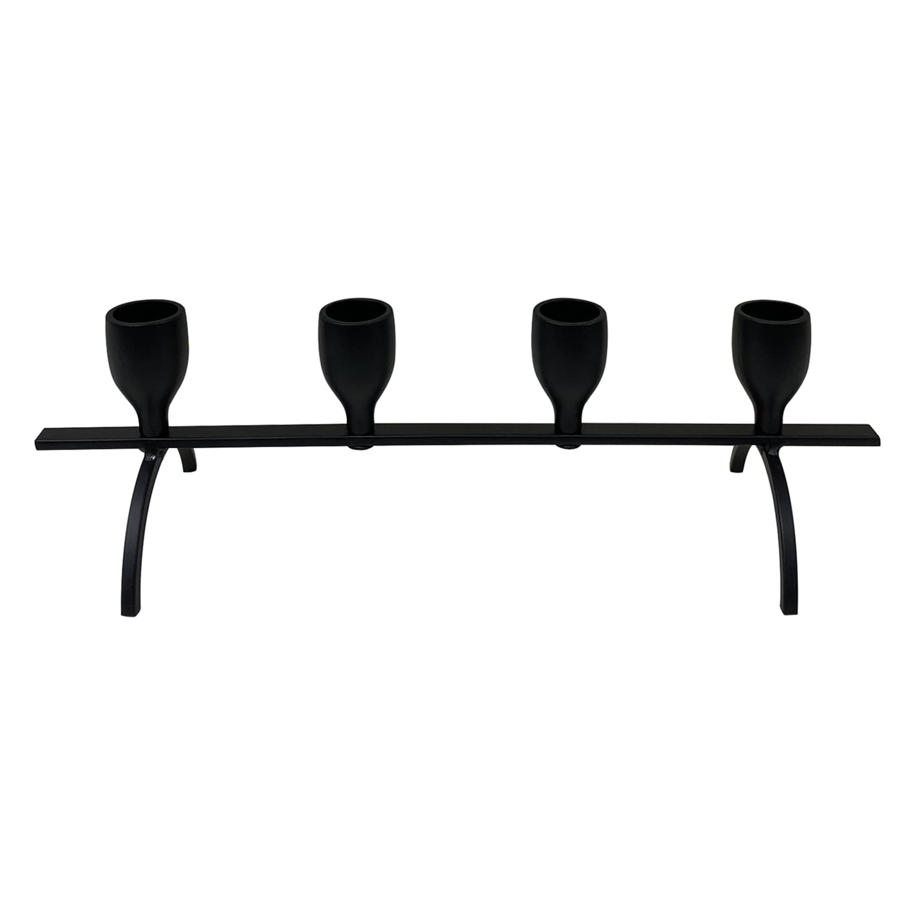 Black Metal Taper Candle Holders, 11.8"