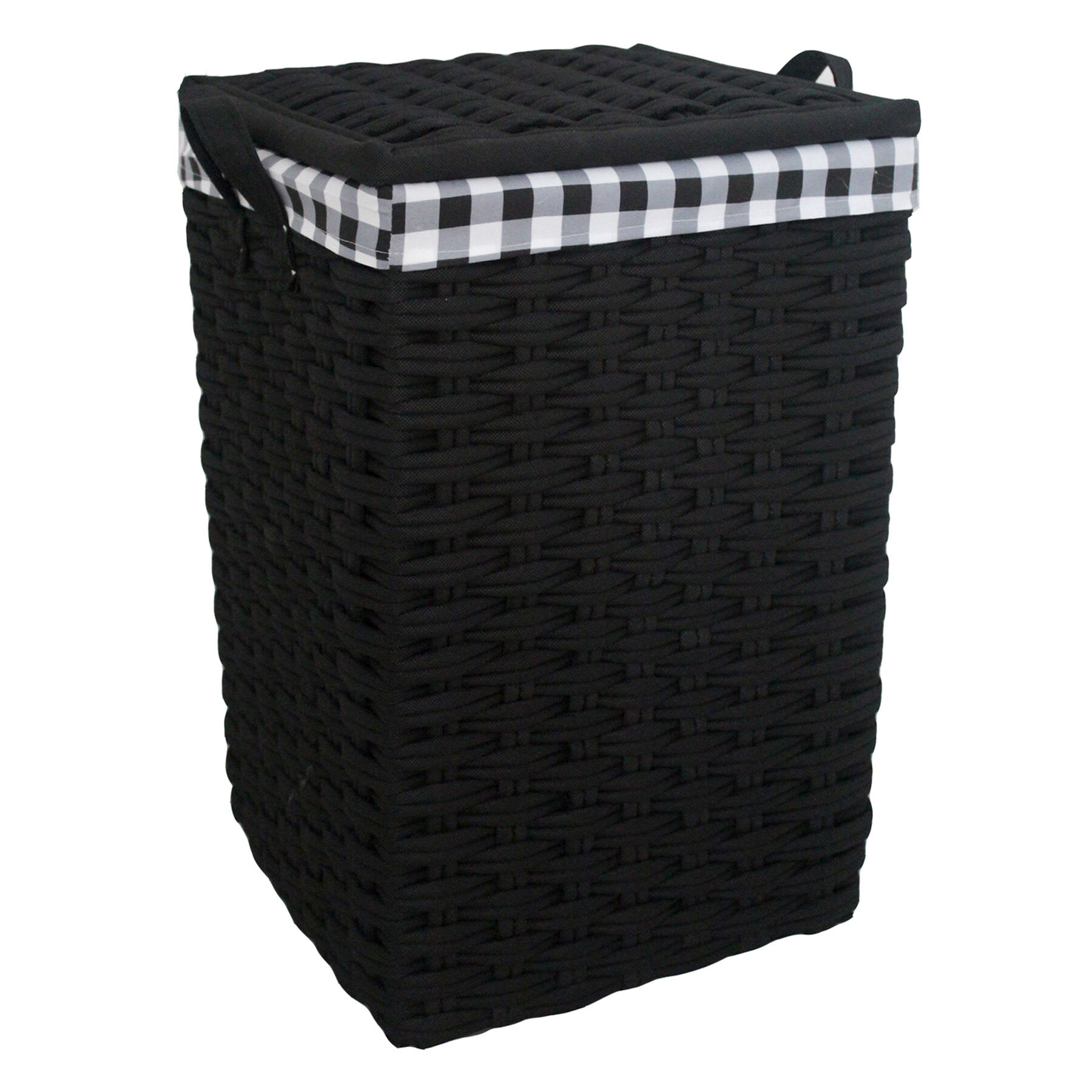 Floor Standing Laundry Hamper with Printed Buffalo Check Liner, Extra Large
