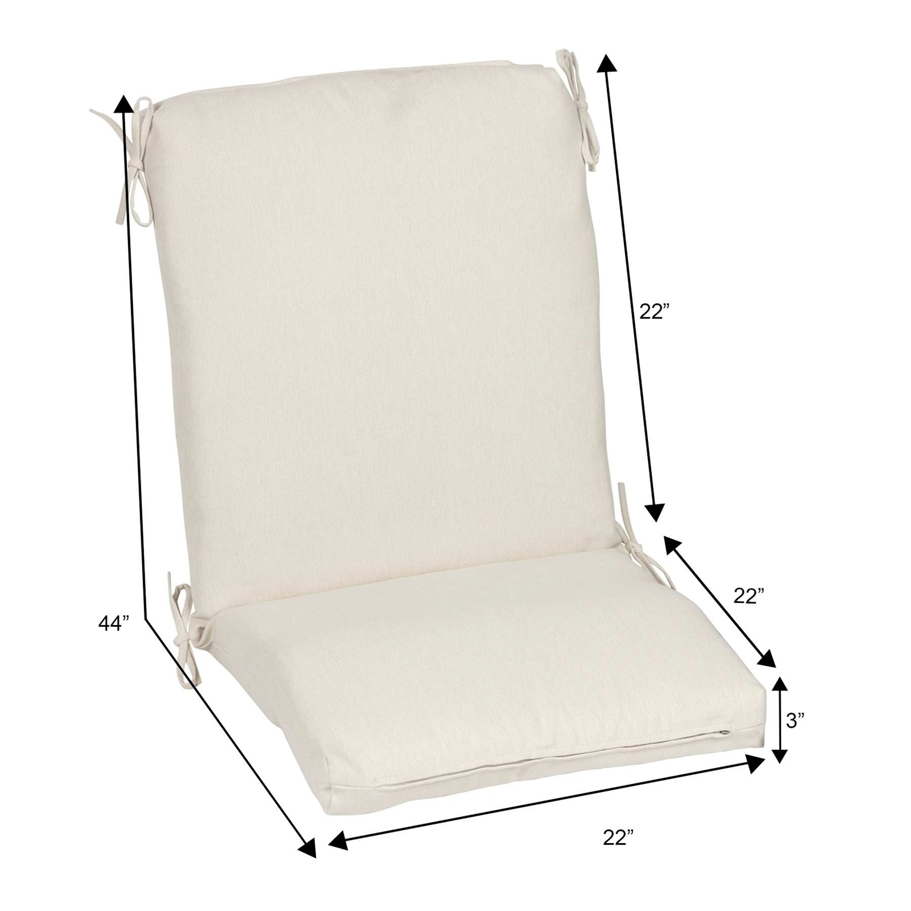 Tristan Heather White Premium Outdoor Hinged Cushion