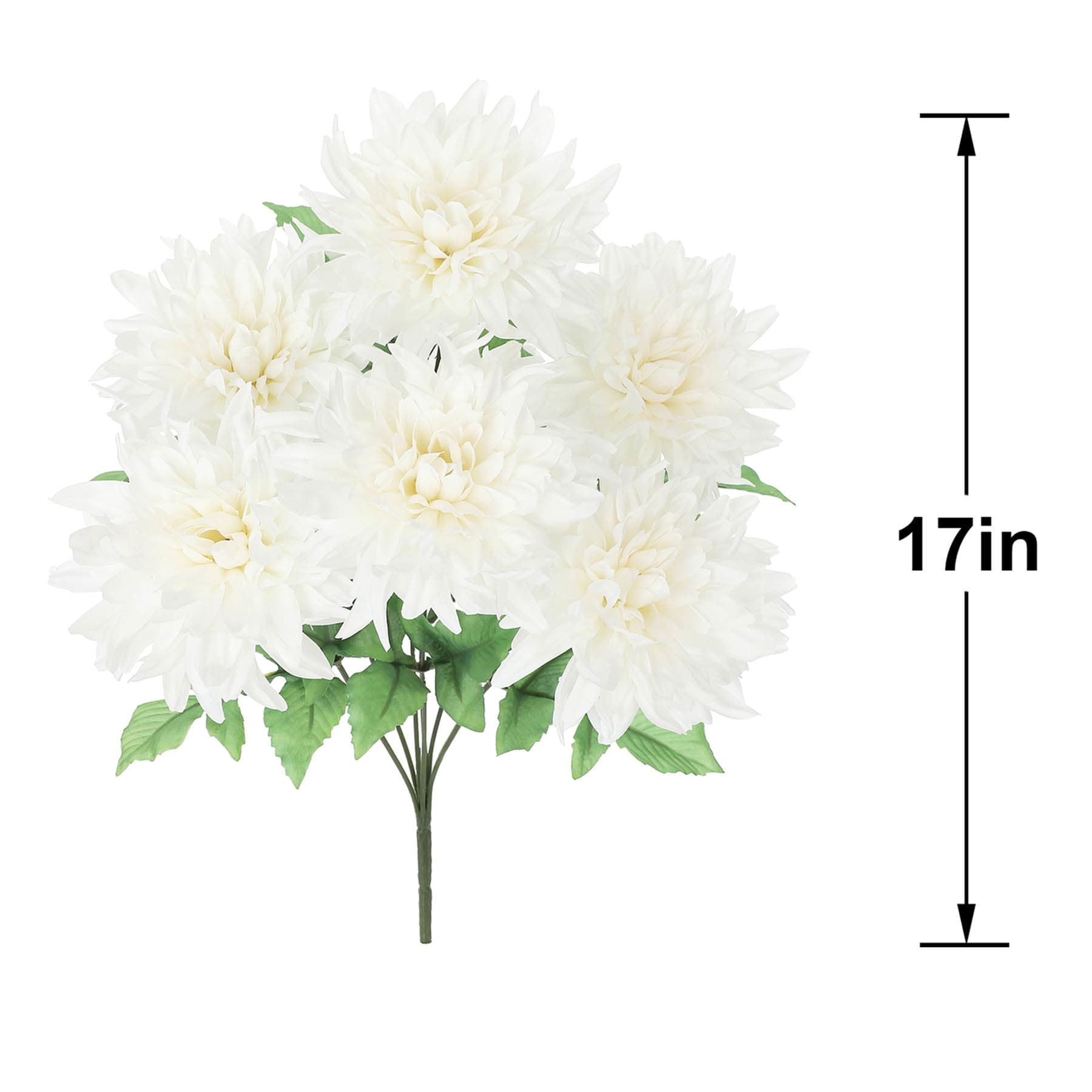 White Dahlia Floral Bush, 17"