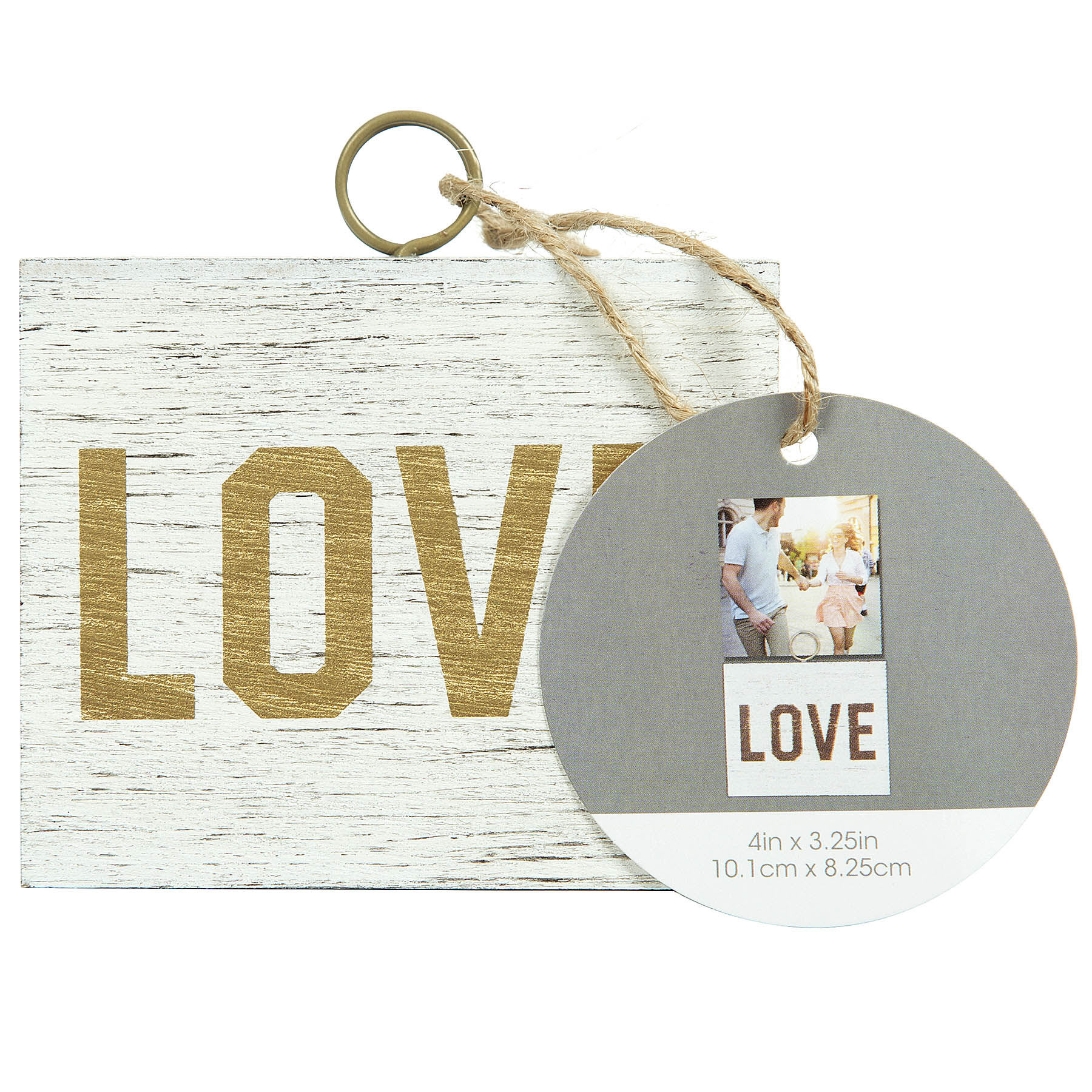 Love Whitewash Photo Block Stand