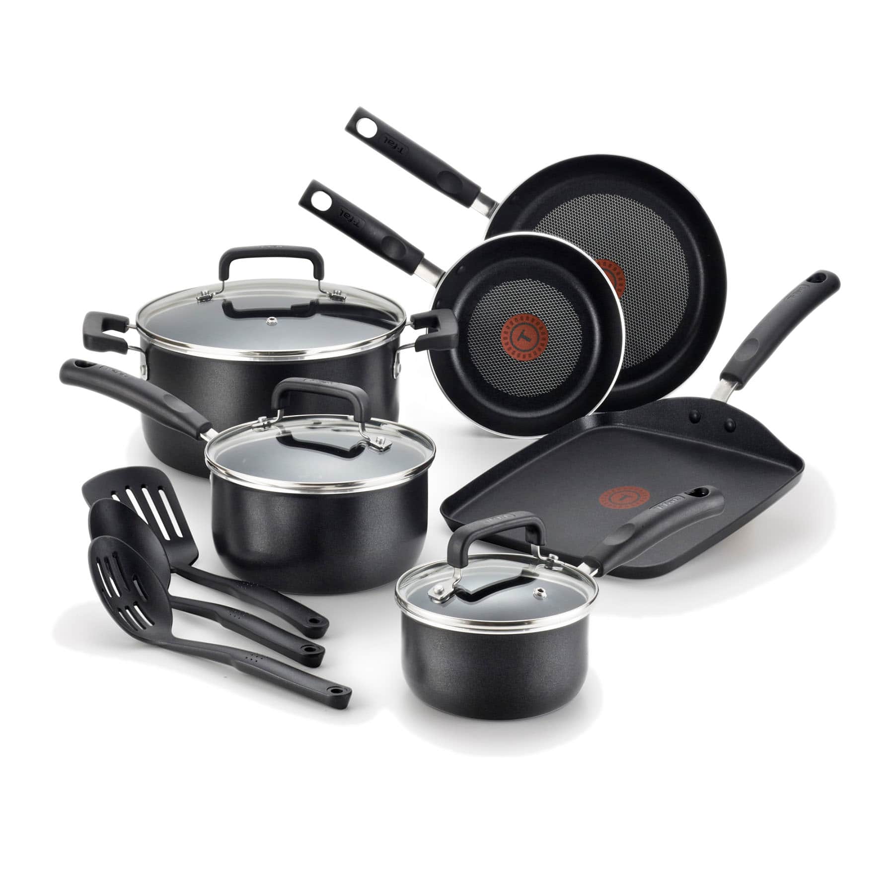 T-fal Signature 12-Piece Cookware Set, Black