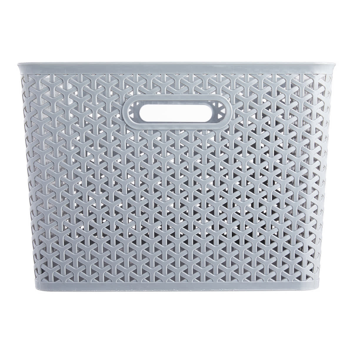 Dark Grey Y-Weave Storage Basket, Large
