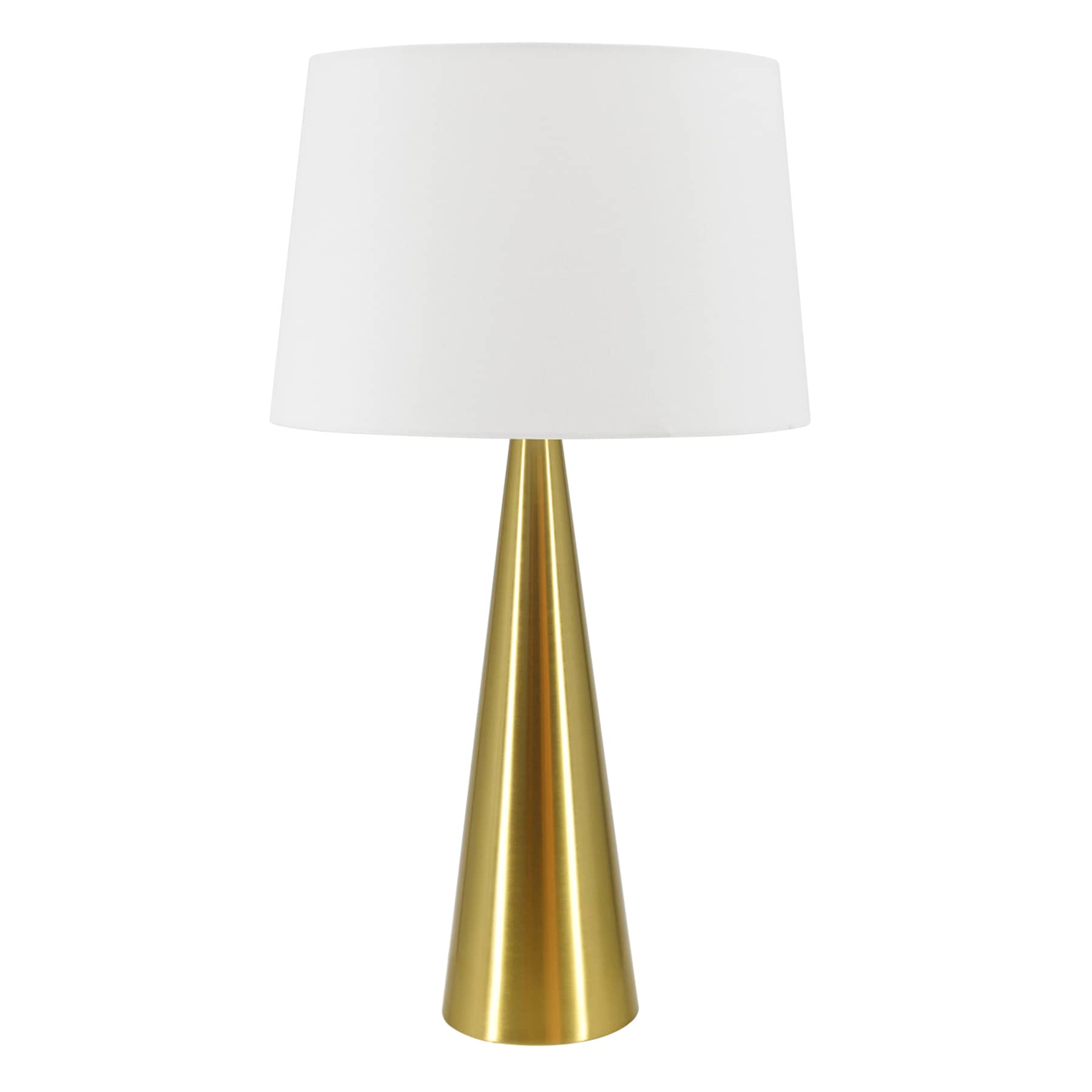 Gold Metal Cone Medium Table Lamp with Shade, 25"