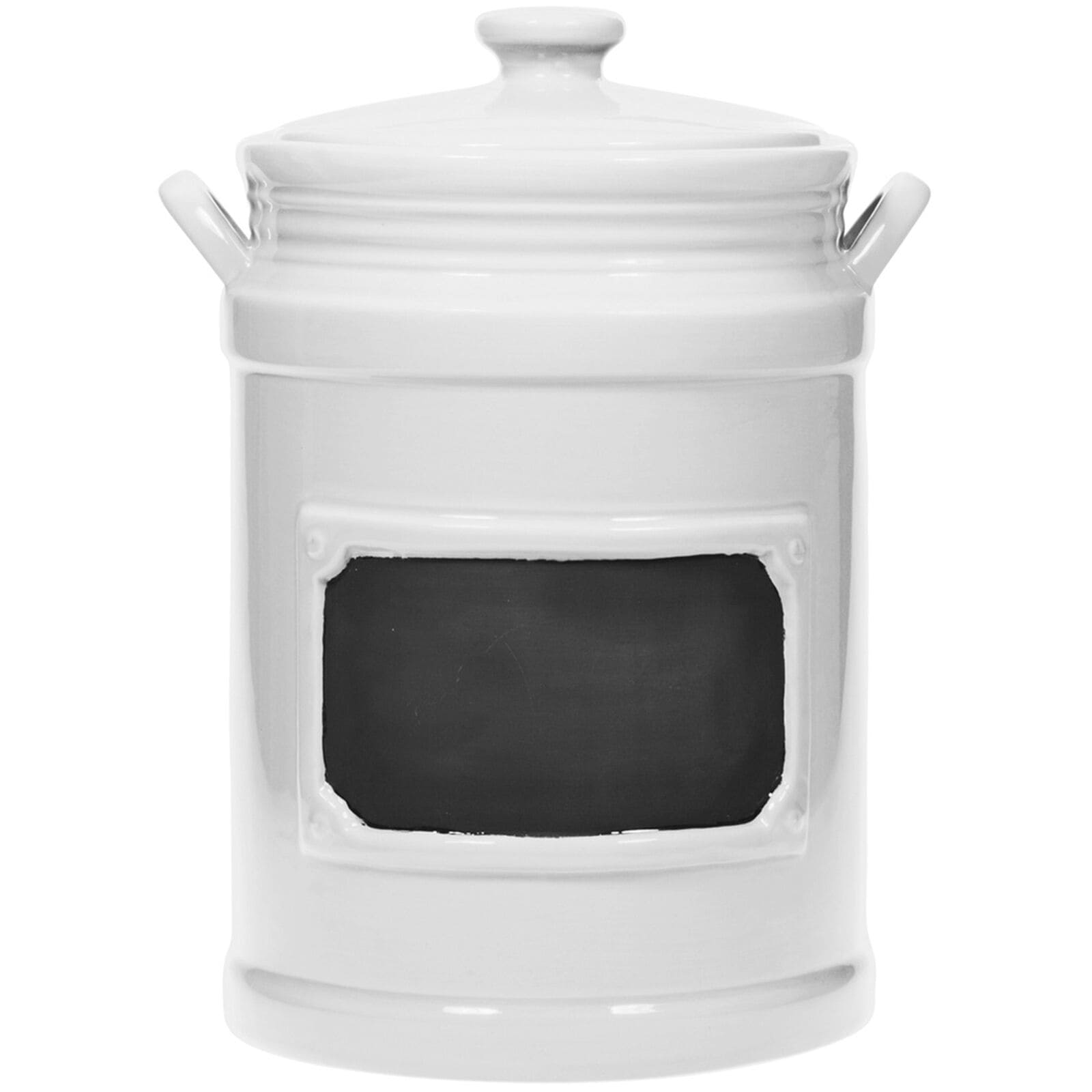 White Chalkboard Canister with Lid, Small
