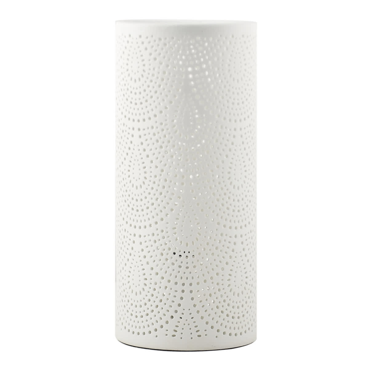Found & Fable White Ceramic Cutout Uplight Lamp, 11"