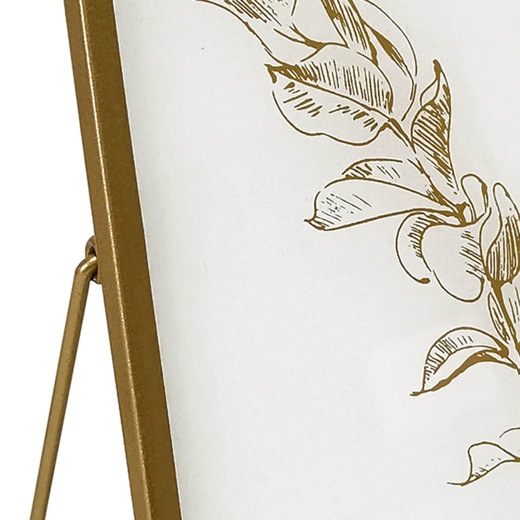 Providence Gold Wildflower Etched Glass Frame, 5x8