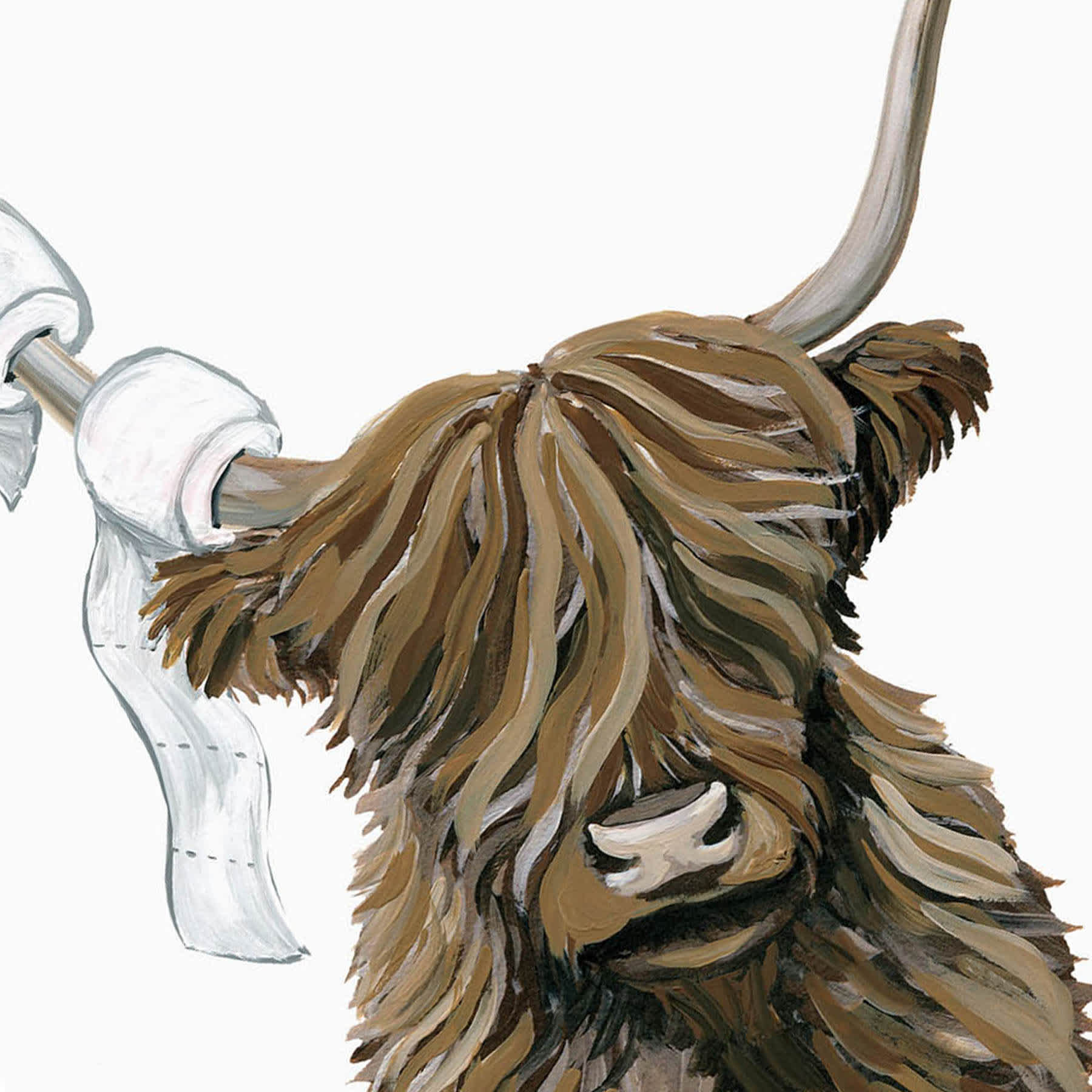 Highland Cow Bathroom Canvas Wall Art, 18x24