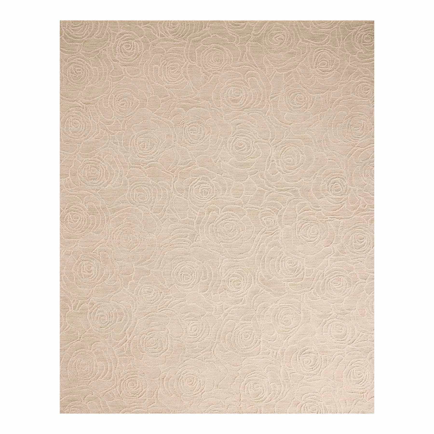 (A531) Rosey Neutral Tufted Area Rug, 8x10