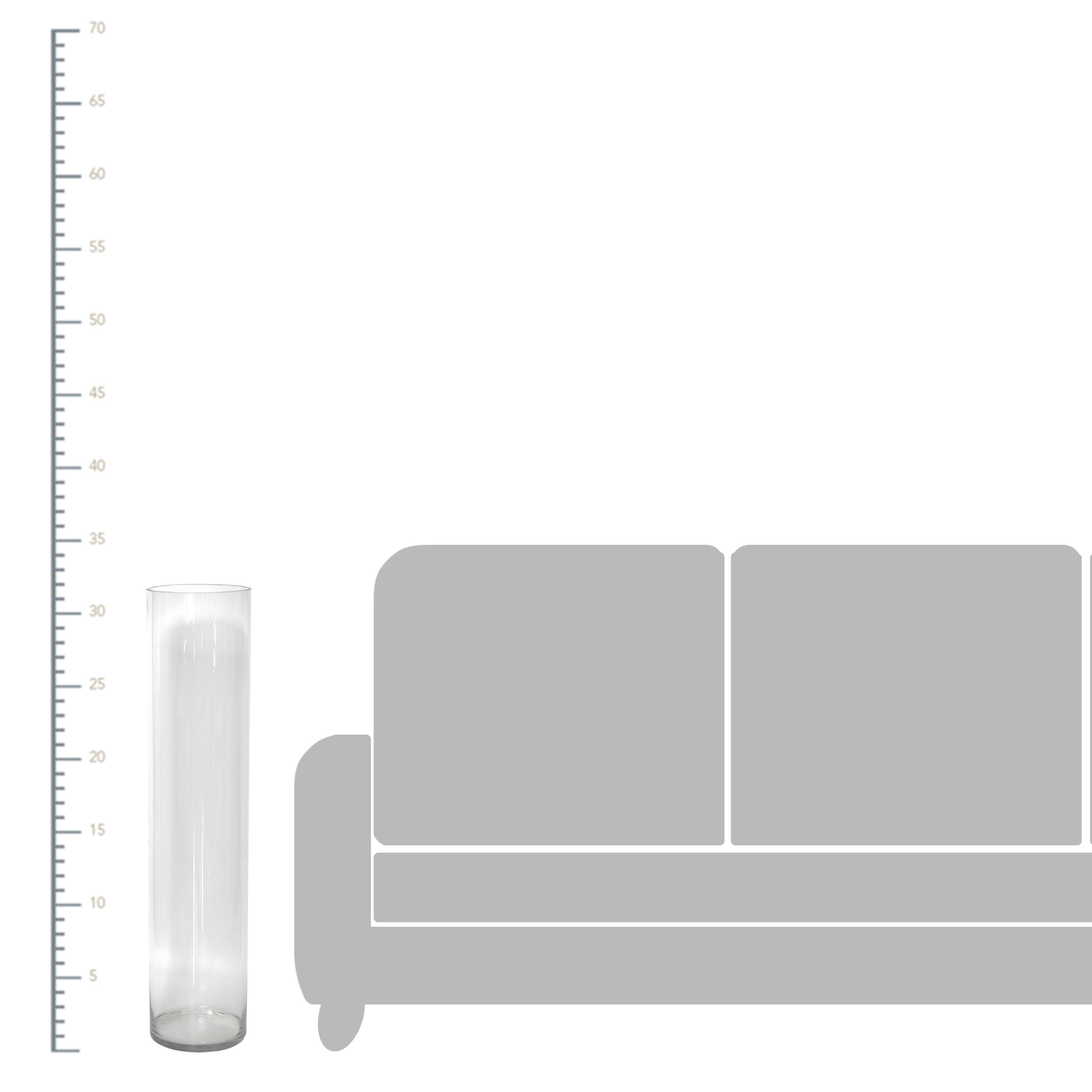 Clear Glass Floor Vase, 32"